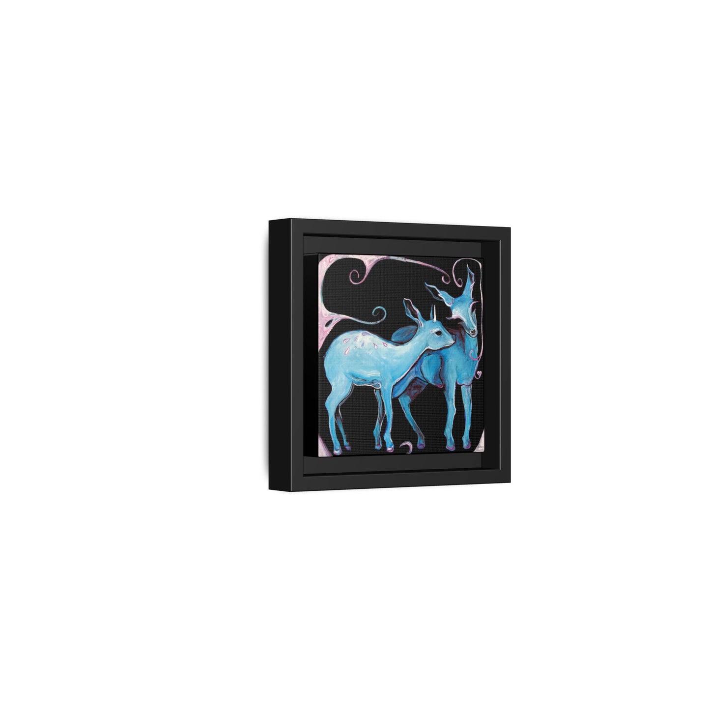 "Deer Love" Framed Canvas Fine Art Reproduction by Zabrina Fine Art