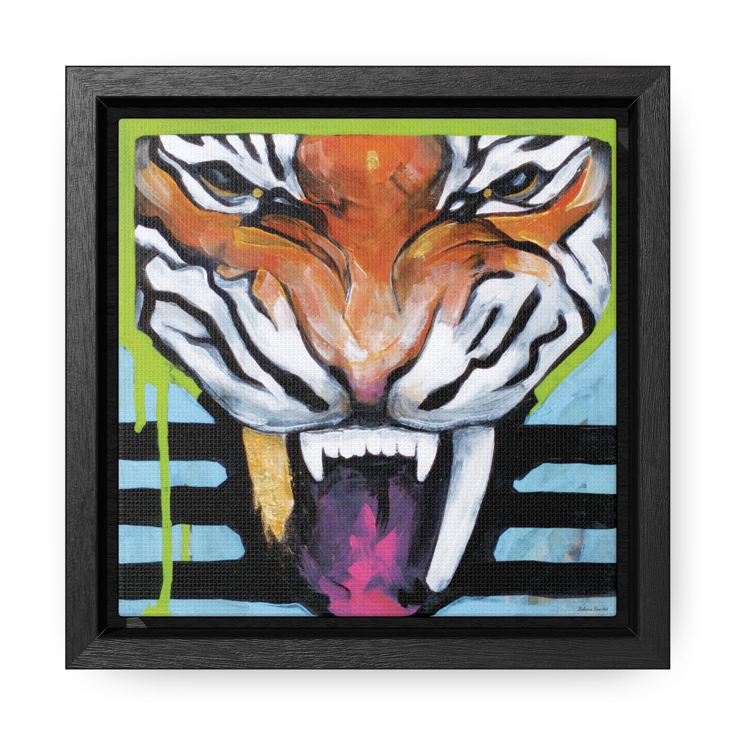 "Tiger Fang" Framed Canvas Fine Art Reproduction by Zabrina Fine Art