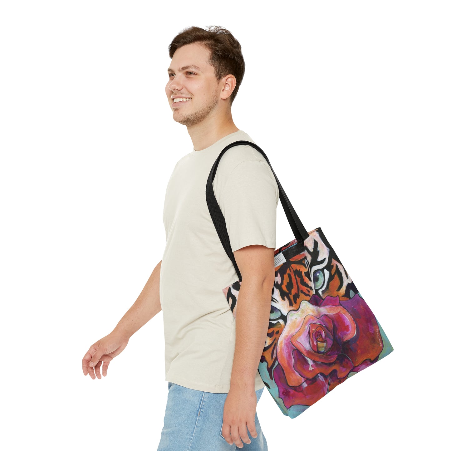 "Tiger Rose" Tote Bag by Zabrina Fine Art