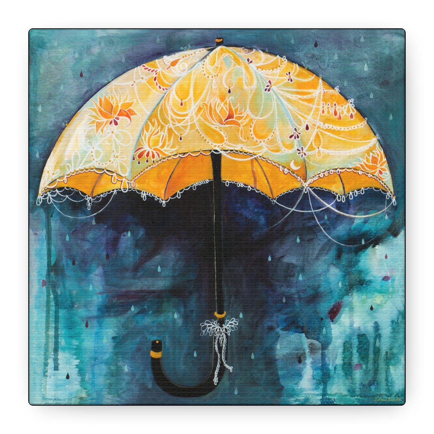 "Rain Glow" Unframed Canvas Black Edge Reproduction by Zabrina Fine Art