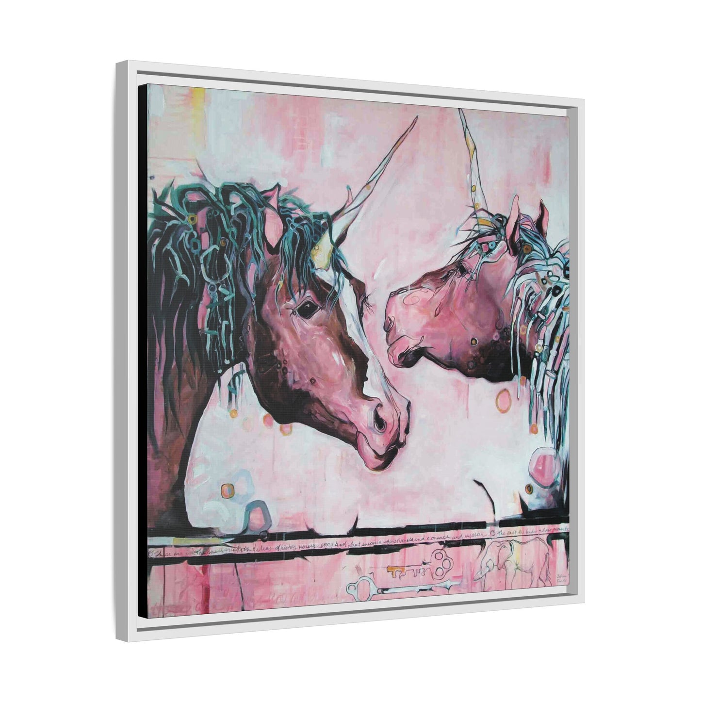 "Unicorns Are Real" Framed Canvas Fine Art Reproduction by Zabrina Fine Art