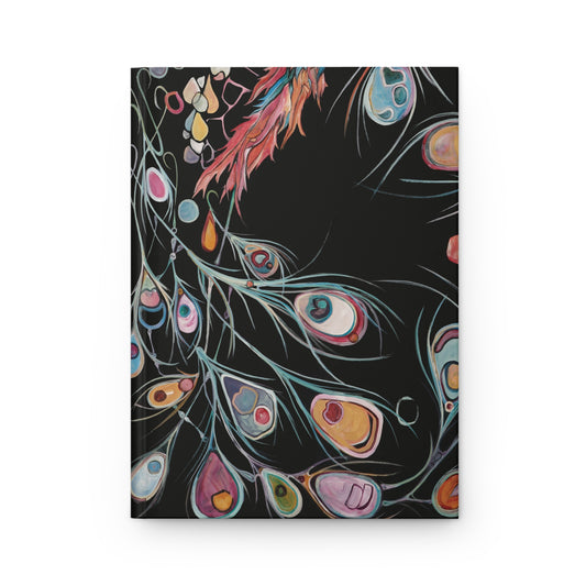 "Peacock Feathers" Hardcover Journal by Zabrina Fine Art