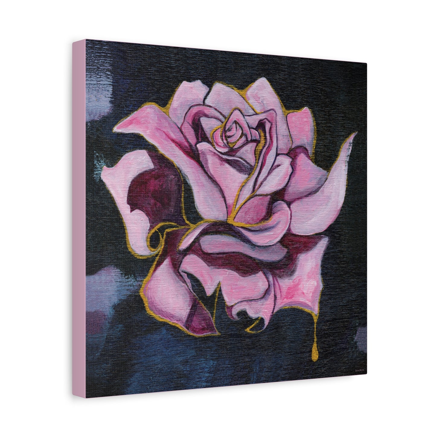 "Gilded Rose" Unframed Canvas Dusty Pink Edge Reproduction by Zabrina Fine Art