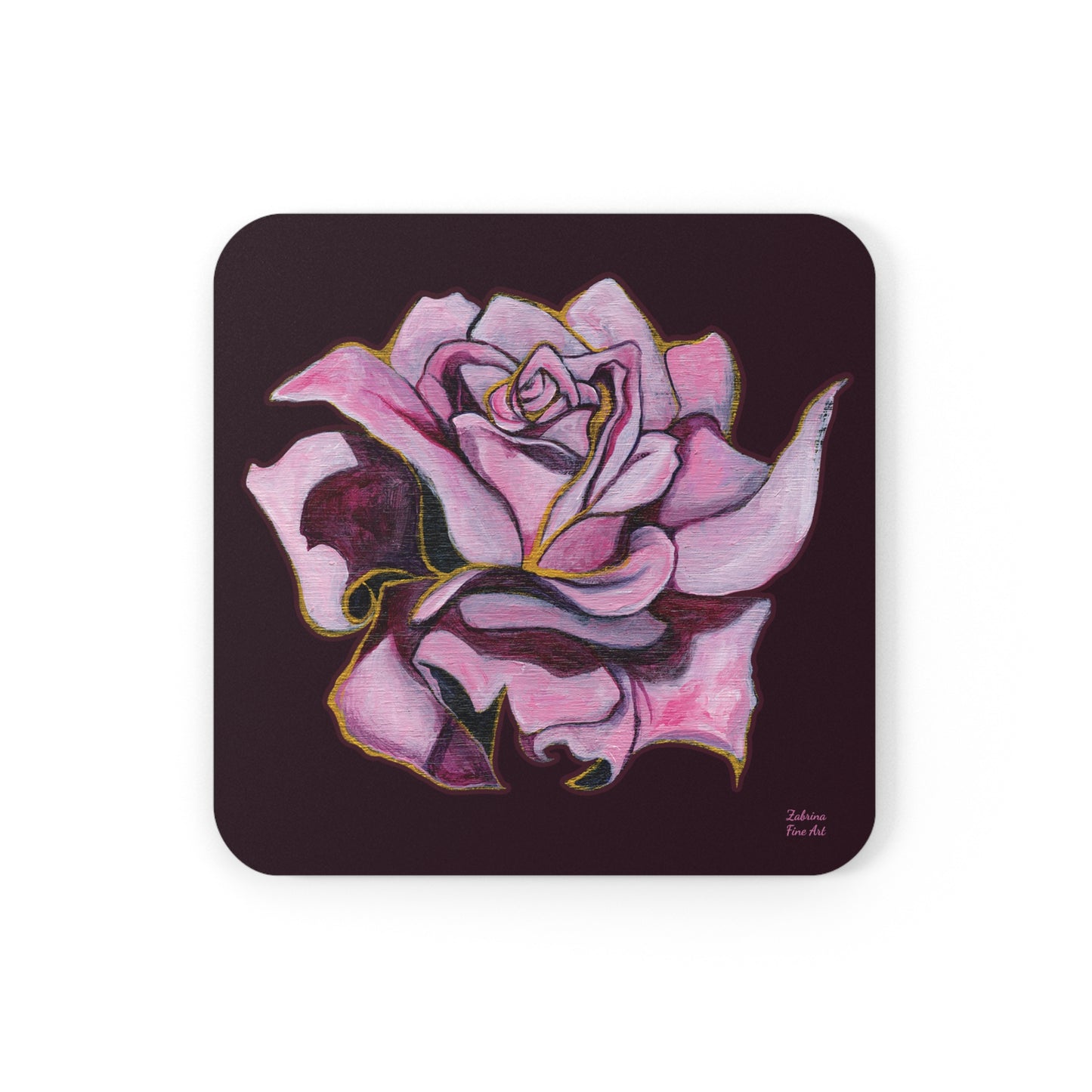 "Gilded Rose" Coaster Set by Zabrina Fine Art