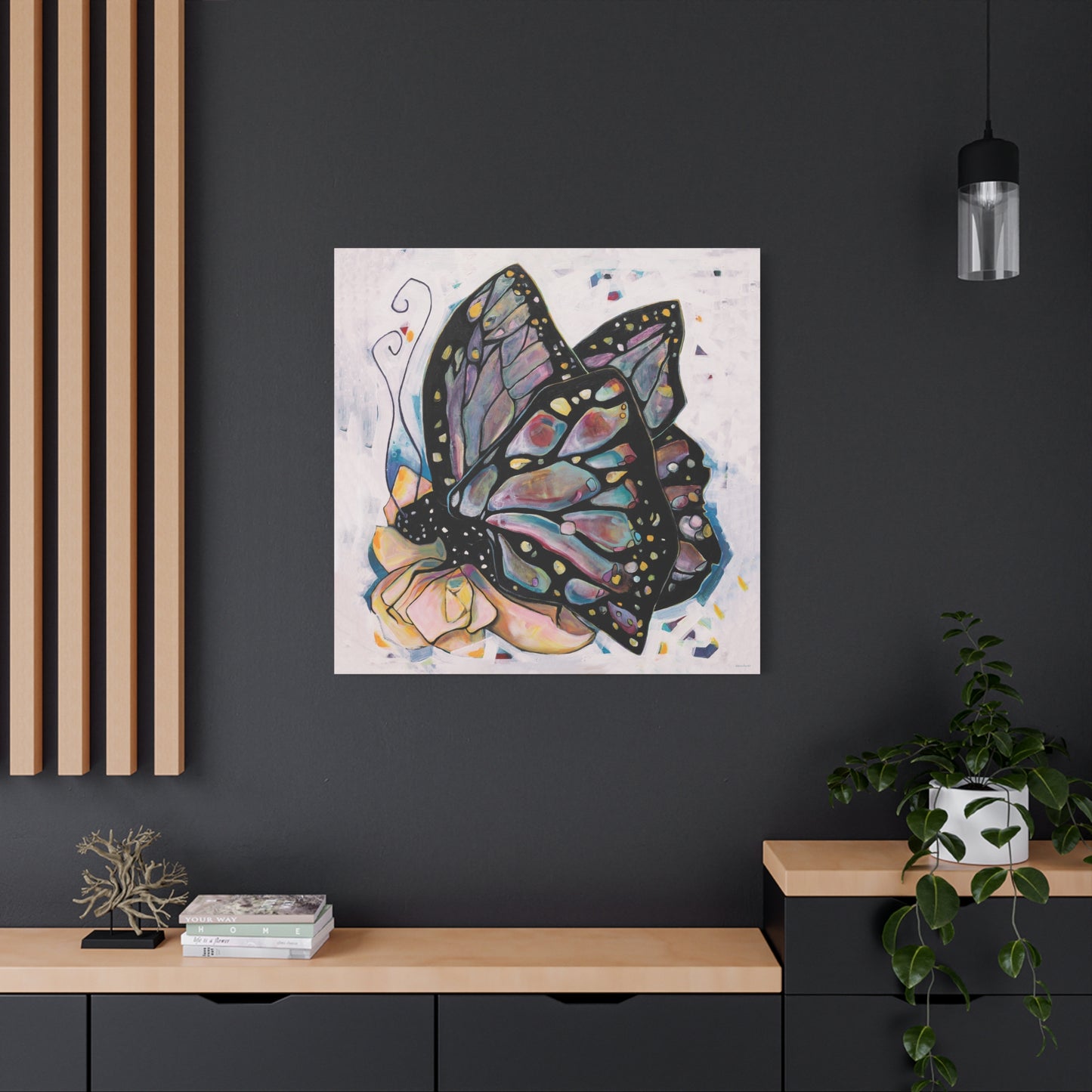 "Butterfly For Brook" Unframed Canvas Black Edge Reproduction by Zabrina Fine Art