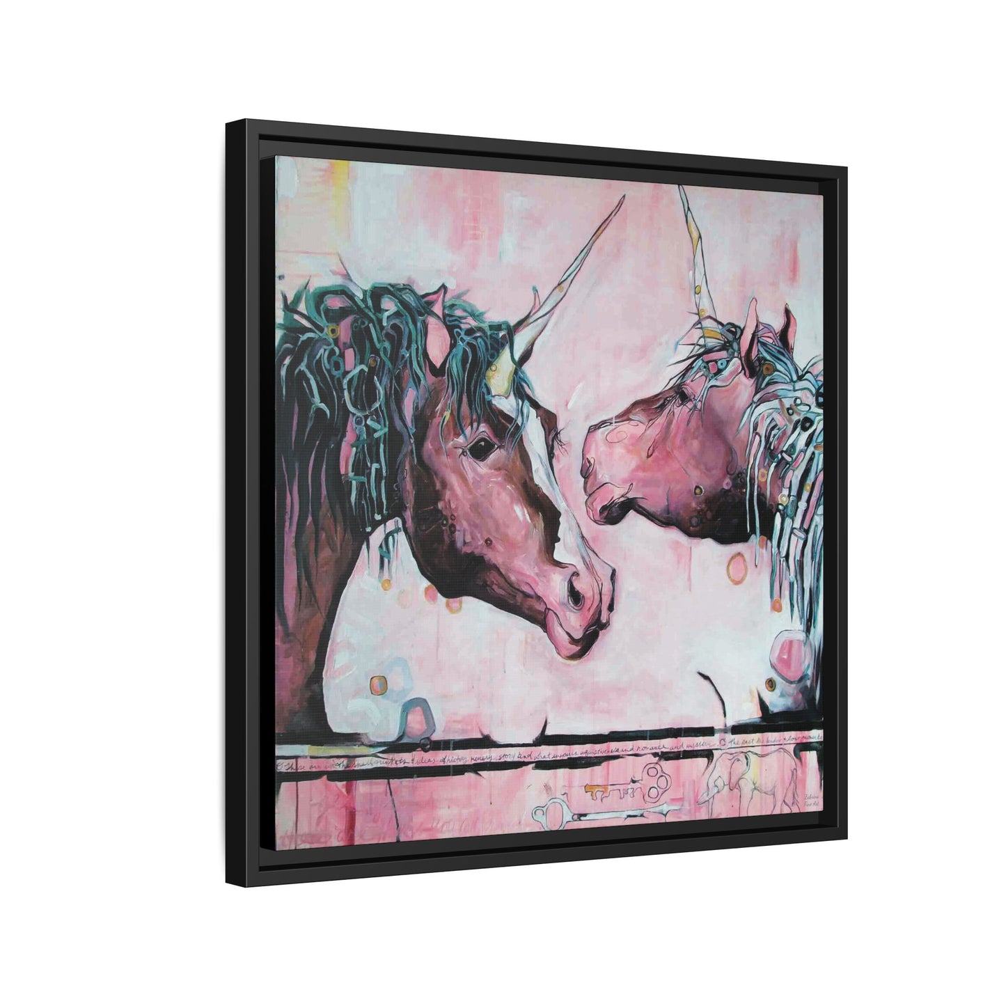 "Unicorns Are Real" Framed Canvas Fine Art Reproduction by Zabrina Fine Art