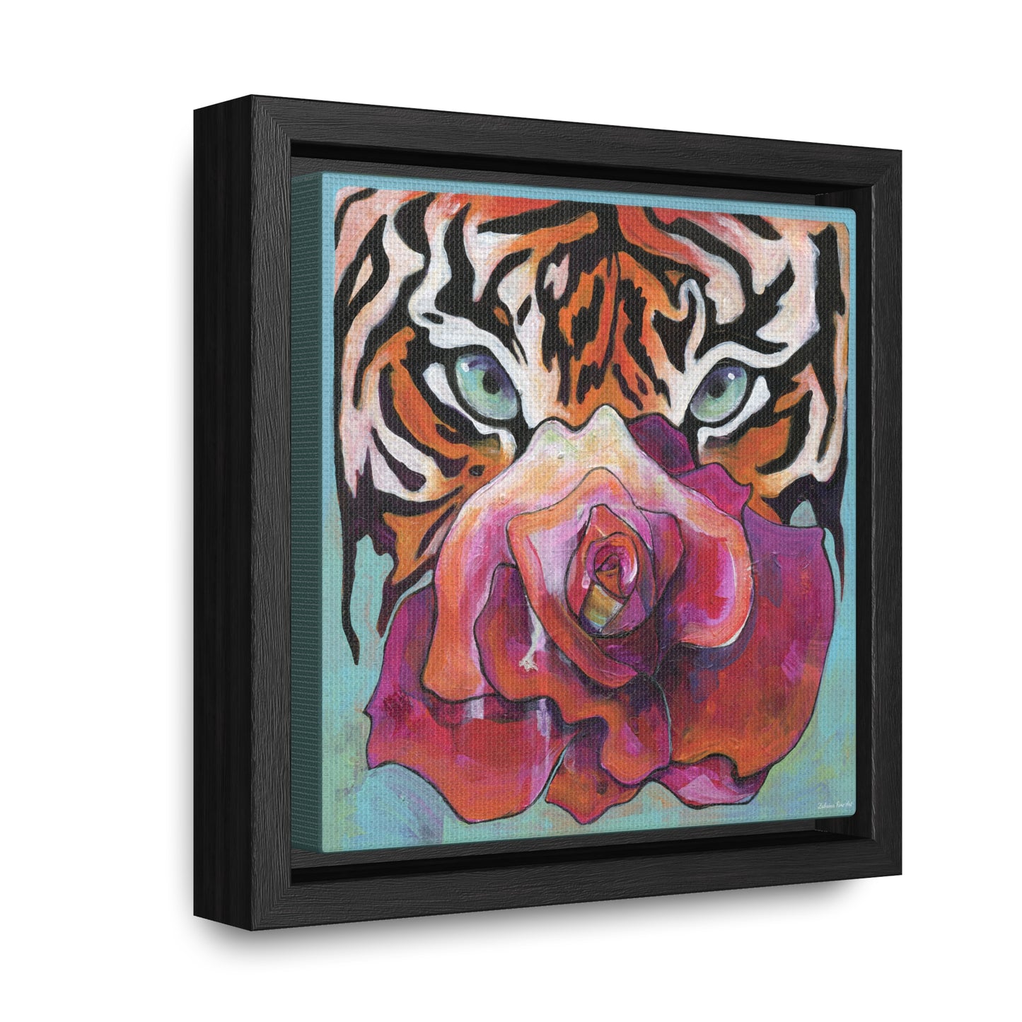 "Tiger Rose" Framed Canvas Fine Art Reproduction by Zabrina Fine Art