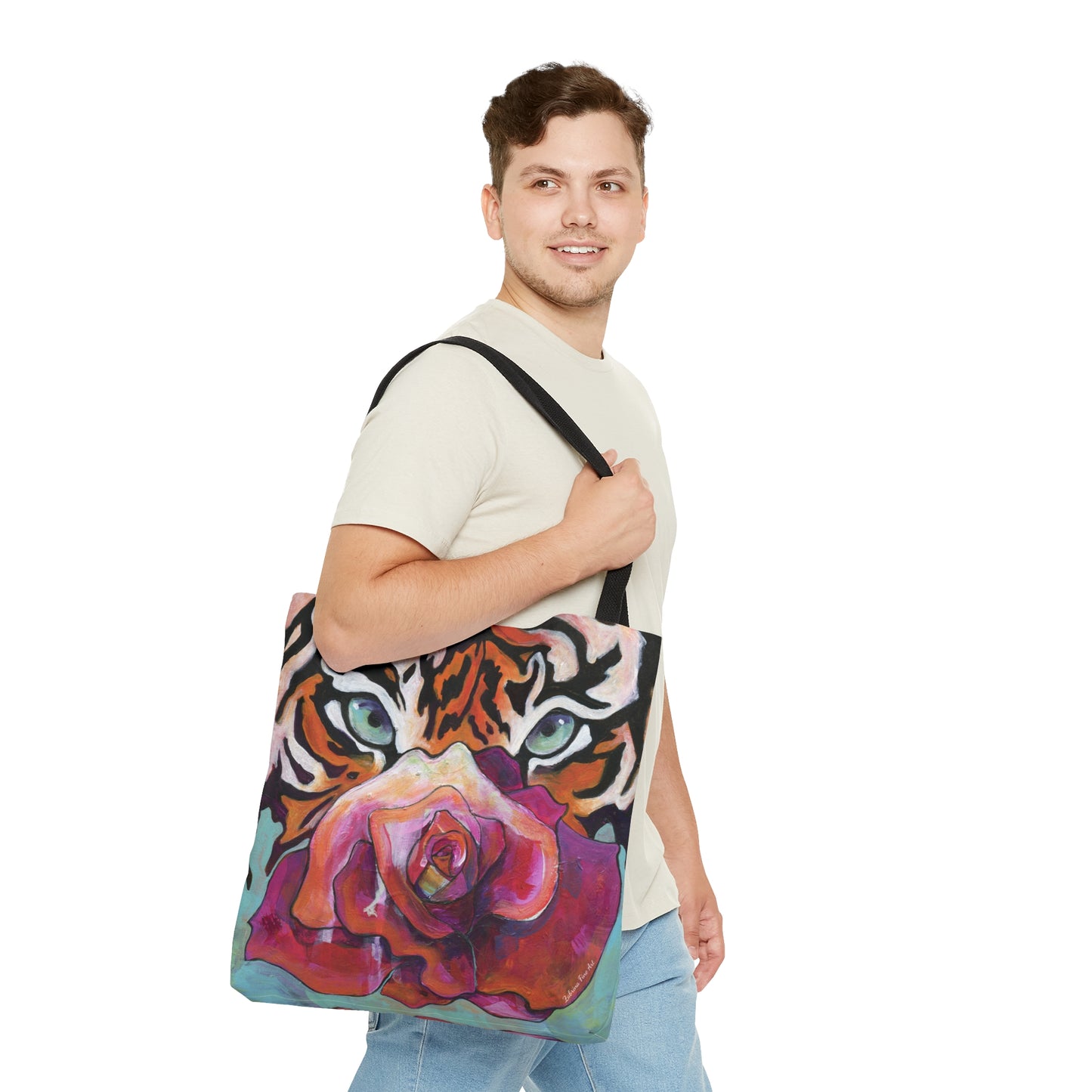 "Tiger Rose" Tote Bag by Zabrina Fine Art