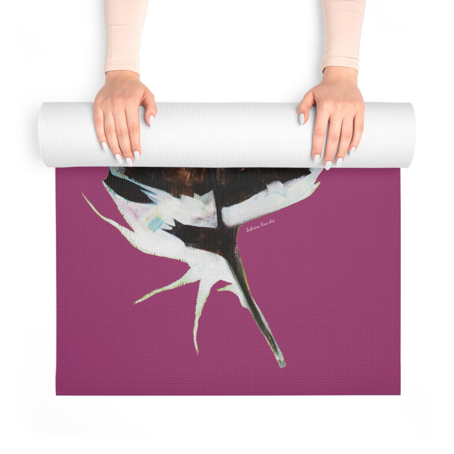 "Feather Mulberry" Yoga Mat by Zabrina Fine Art