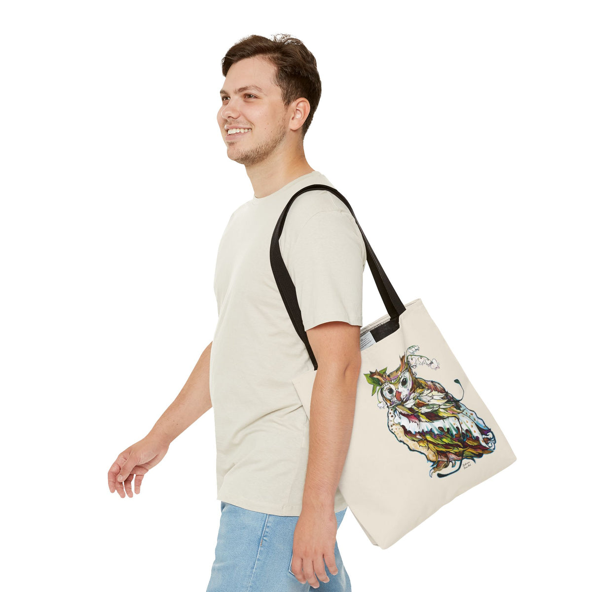 "Two Owls" Tote Bag by Zabrina Fine Art