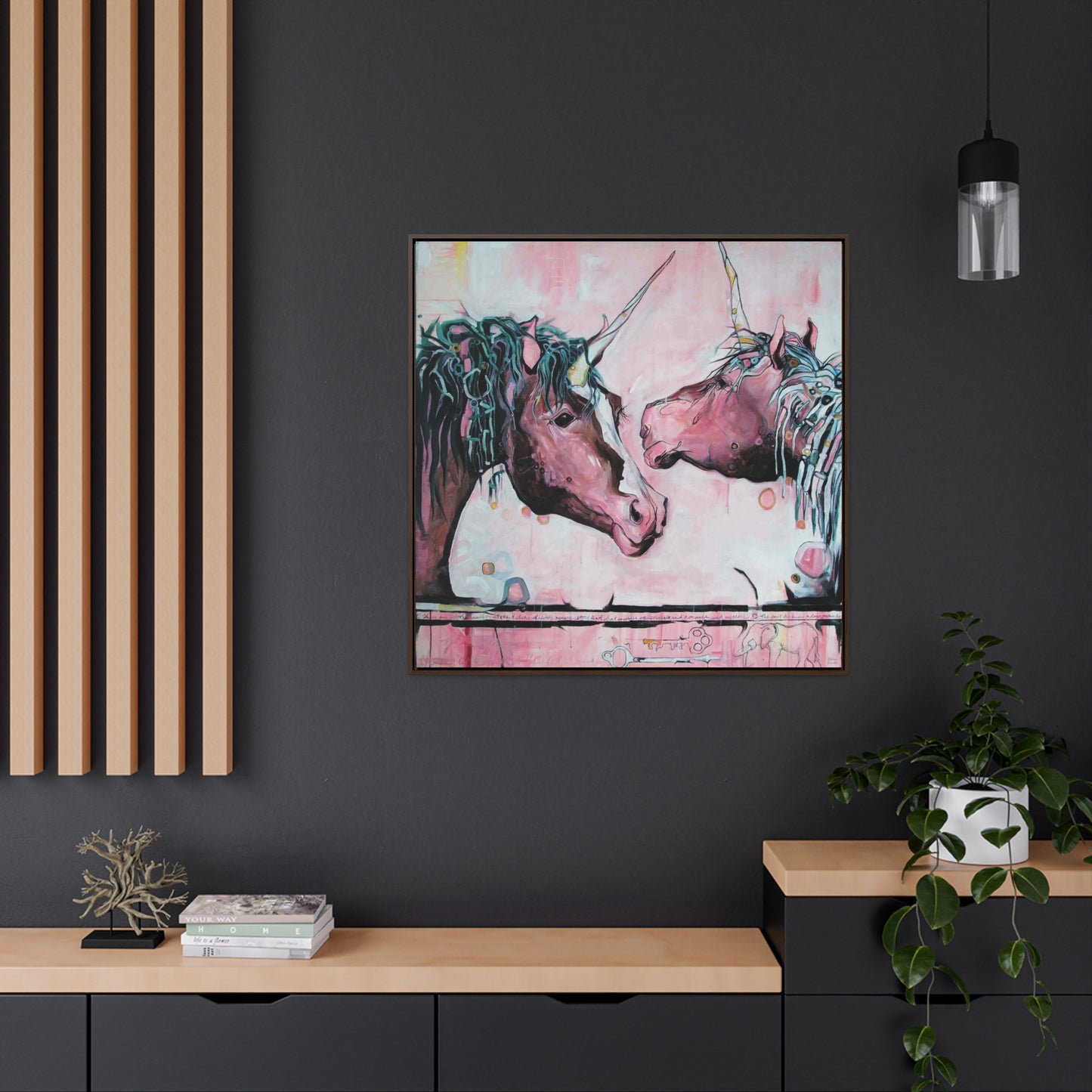 "Unicorns Are Real" Framed Canvas Fine Art Reproduction by Zabrina Fine Art