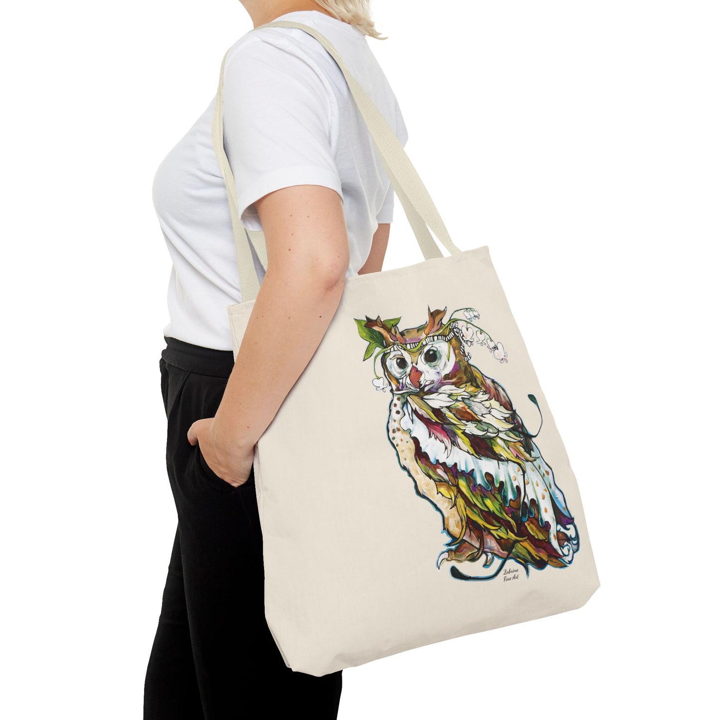 "Two Owls" Tote Bag by Zabrina Fine Art