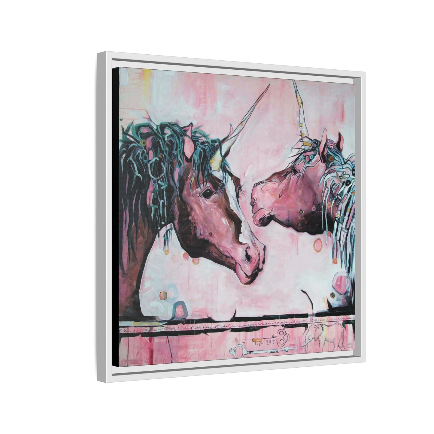 "Unicorns Are Real" Framed Canvas Fine Art Reproduction by Zabrina Fine Art