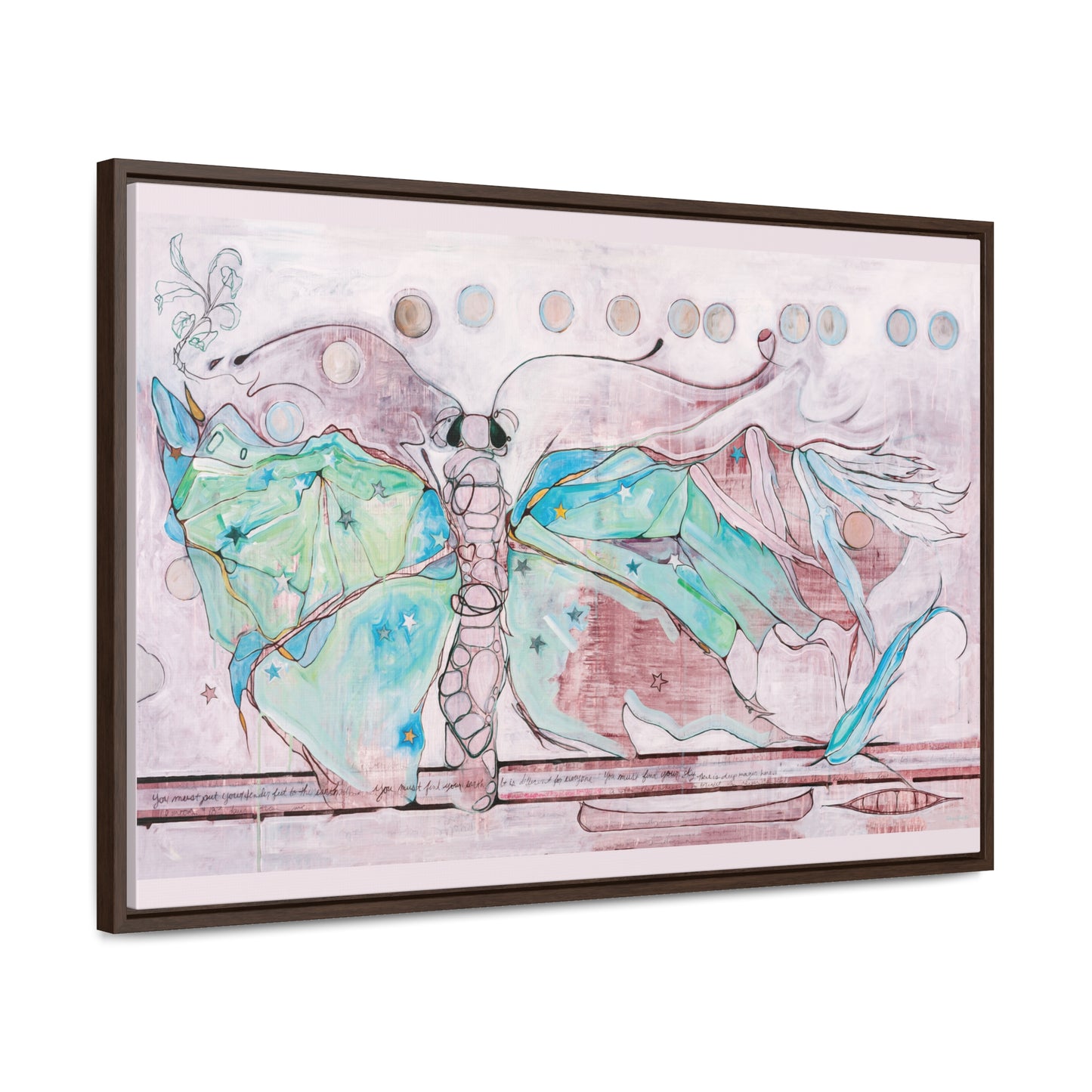 "Luna Moth" Framed Canvas Fine Art Reproduction by Zabrina Fine Art