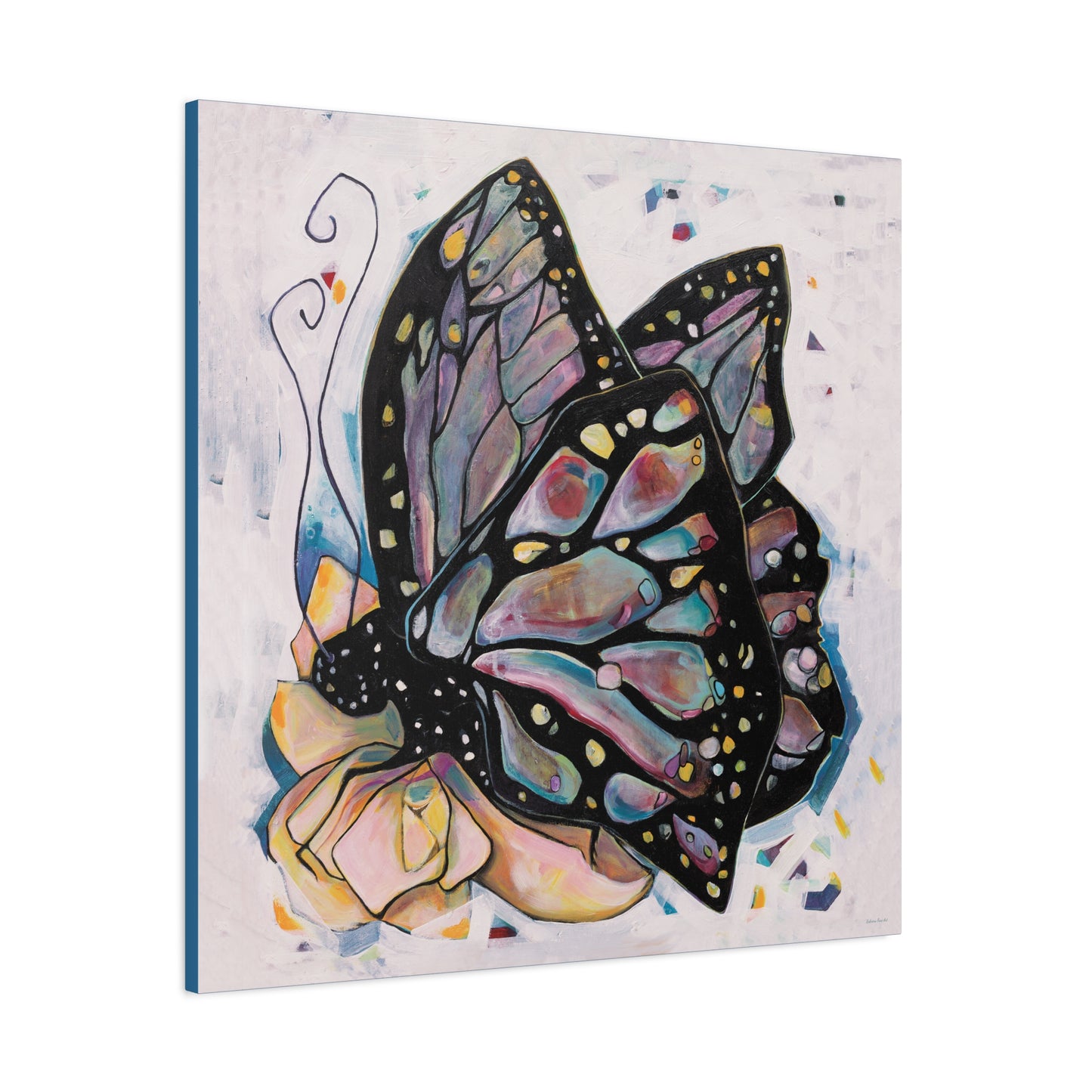 "Butterfly For Brook" Unframed Canvas Astral Blue Edge Reproduction by Zabrina Fine Art