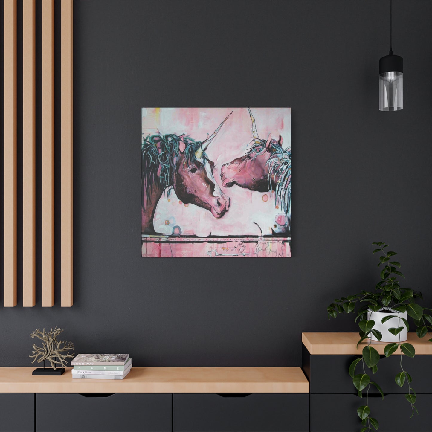 "Unicorns Are Real" Unframed Canvas Black Edge Reproduction by Zabrina Fine Art