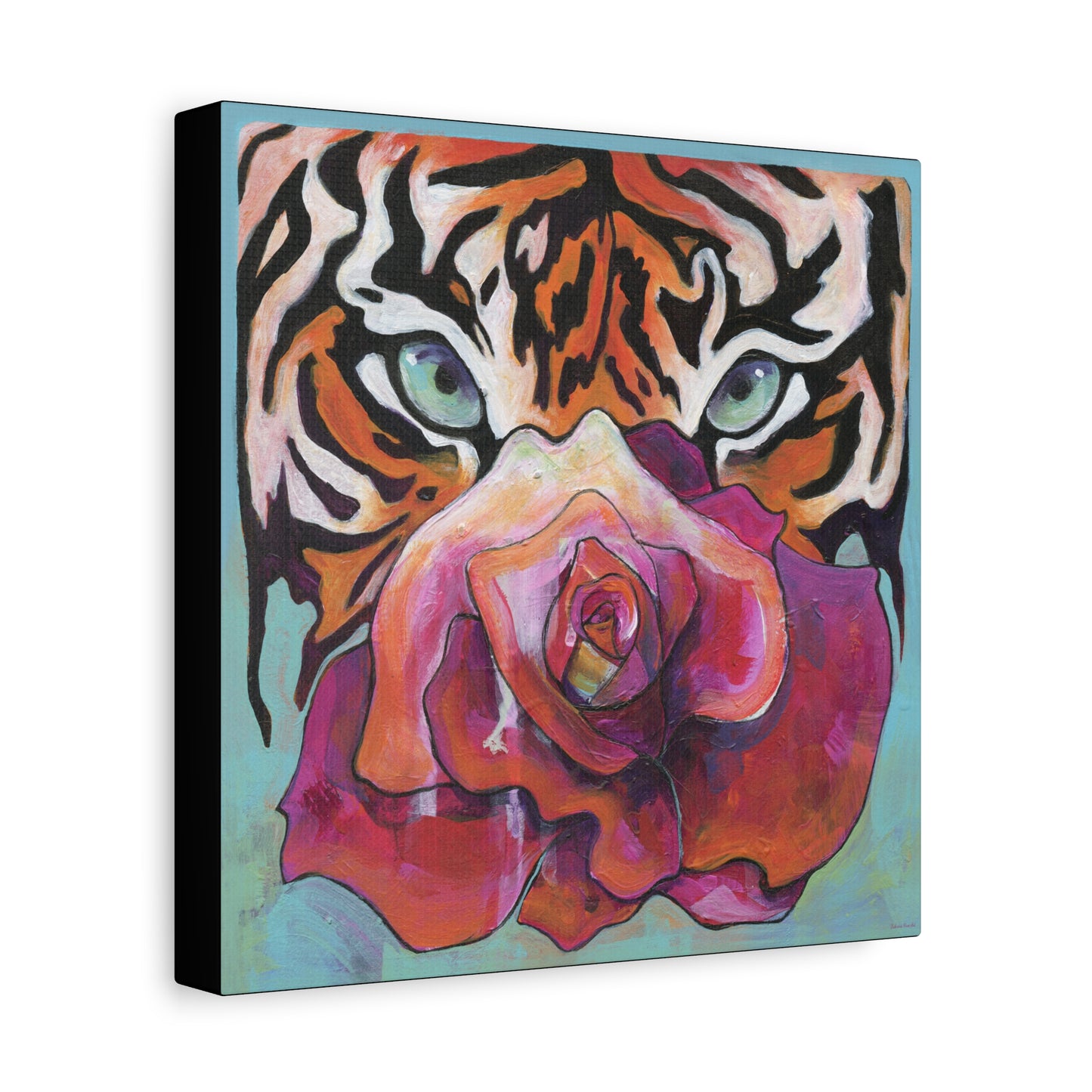 "Tiger Rose" Unframed Canvas Black Edge Reproduction by Zabrina Fine Art