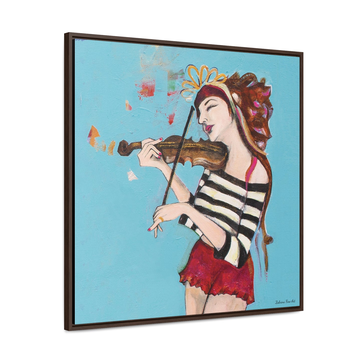 "The Violinist" Framed Canvas Fine Art Reproduction by Zabrina Fine Art