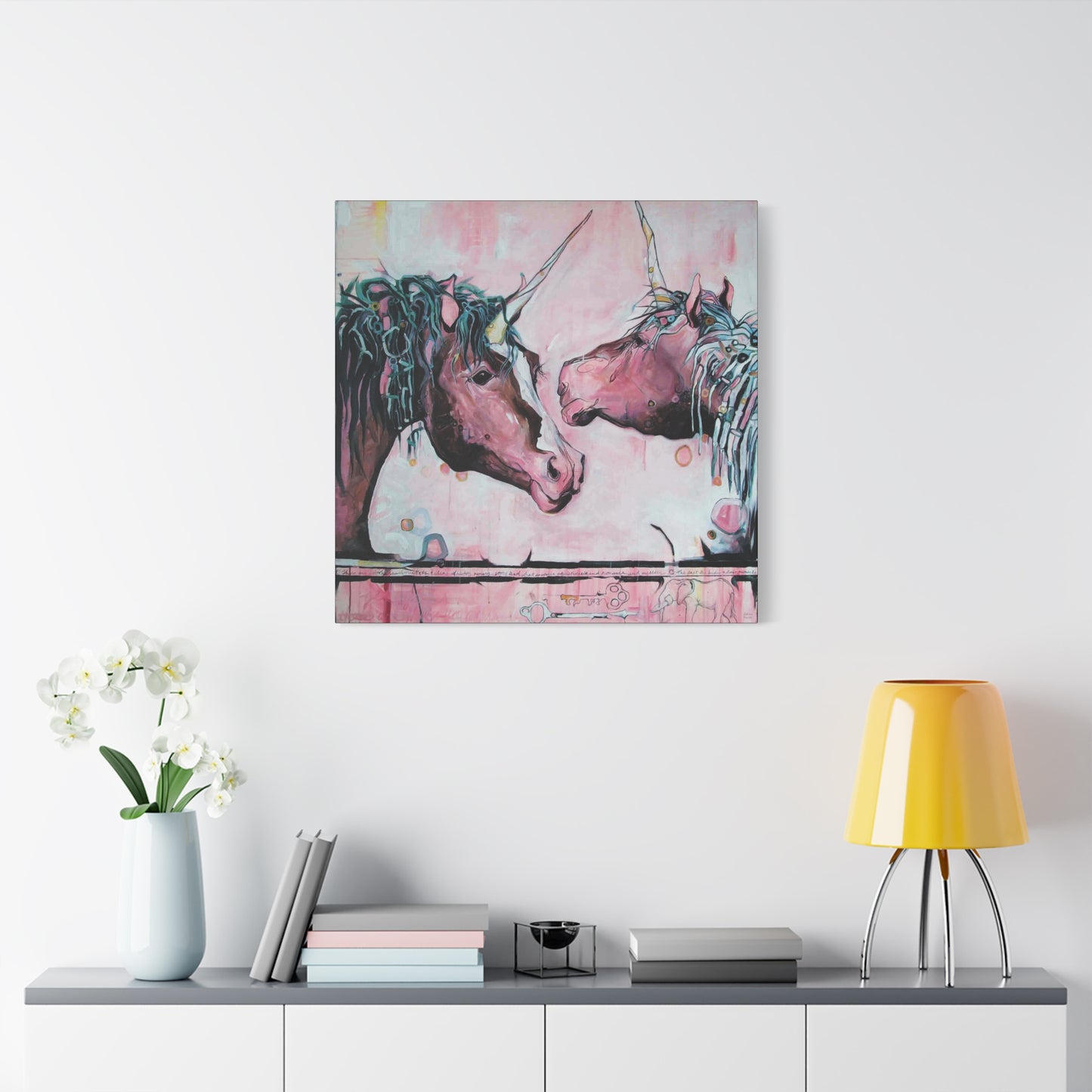 "Unicorns Are Real" Unframed Canvas Black Edge Reproduction by Zabrina Fine Art