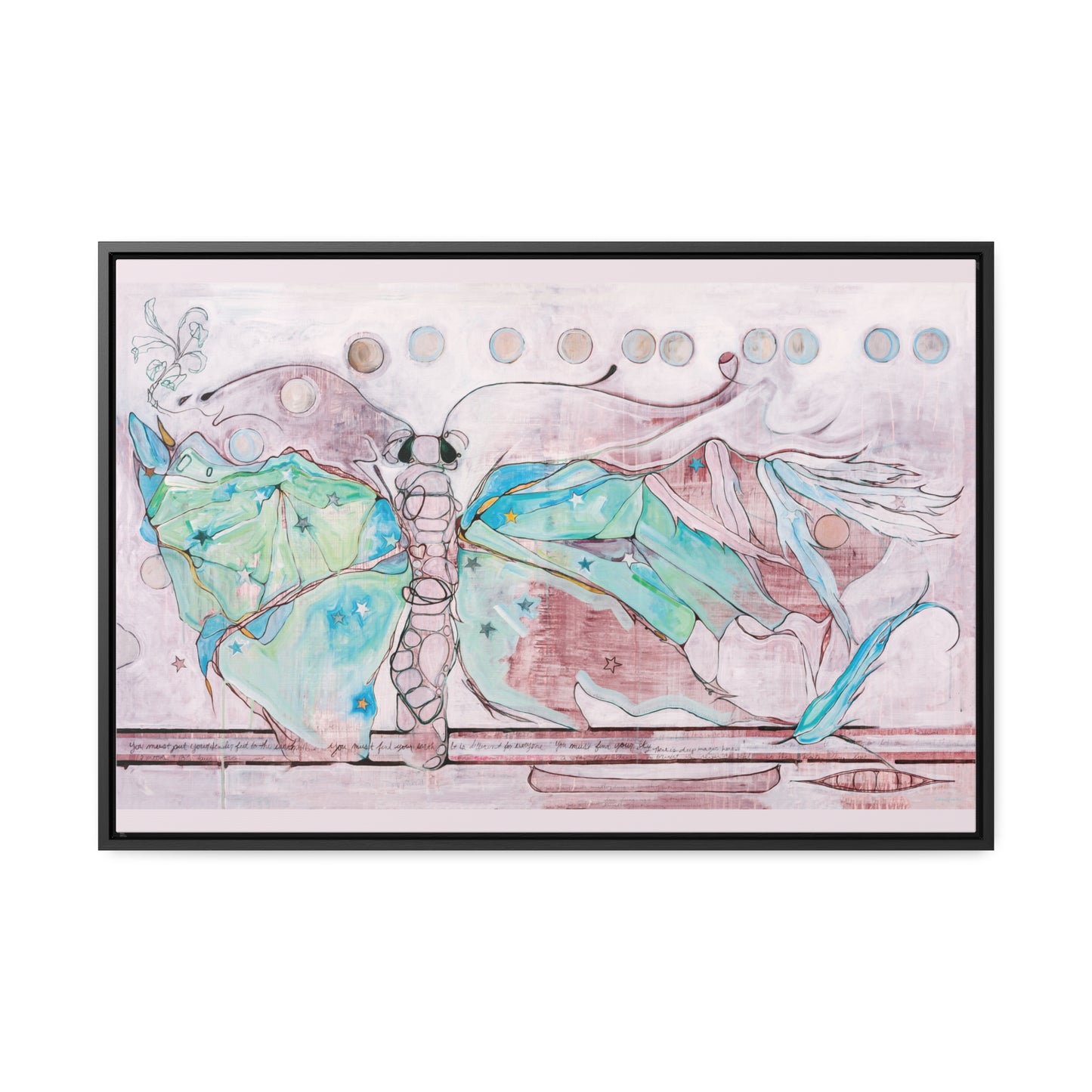 "Luna Moth" Framed Canvas Fine Art Reproduction by Zabrina Fine Art