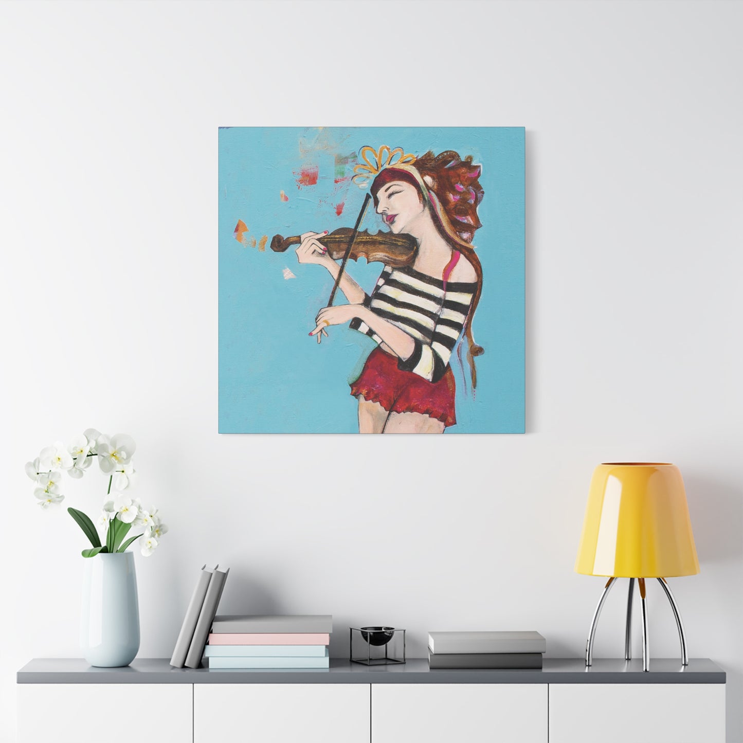 "The Violinist" Unframed Canvas Black Edge Reproduction by Zabrina Fine Art