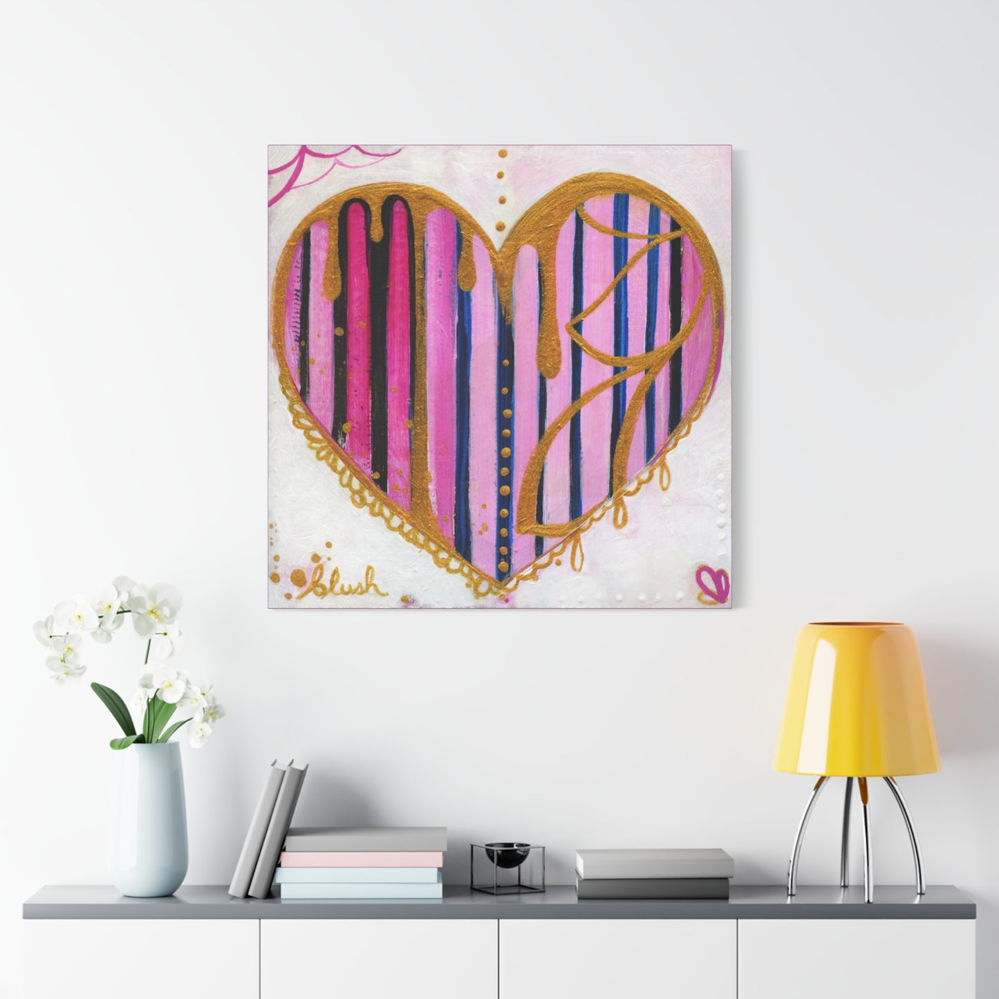 "Blush" Unframed Canvas Hot Pink Edge Reproduction by Zabrina Fine Art