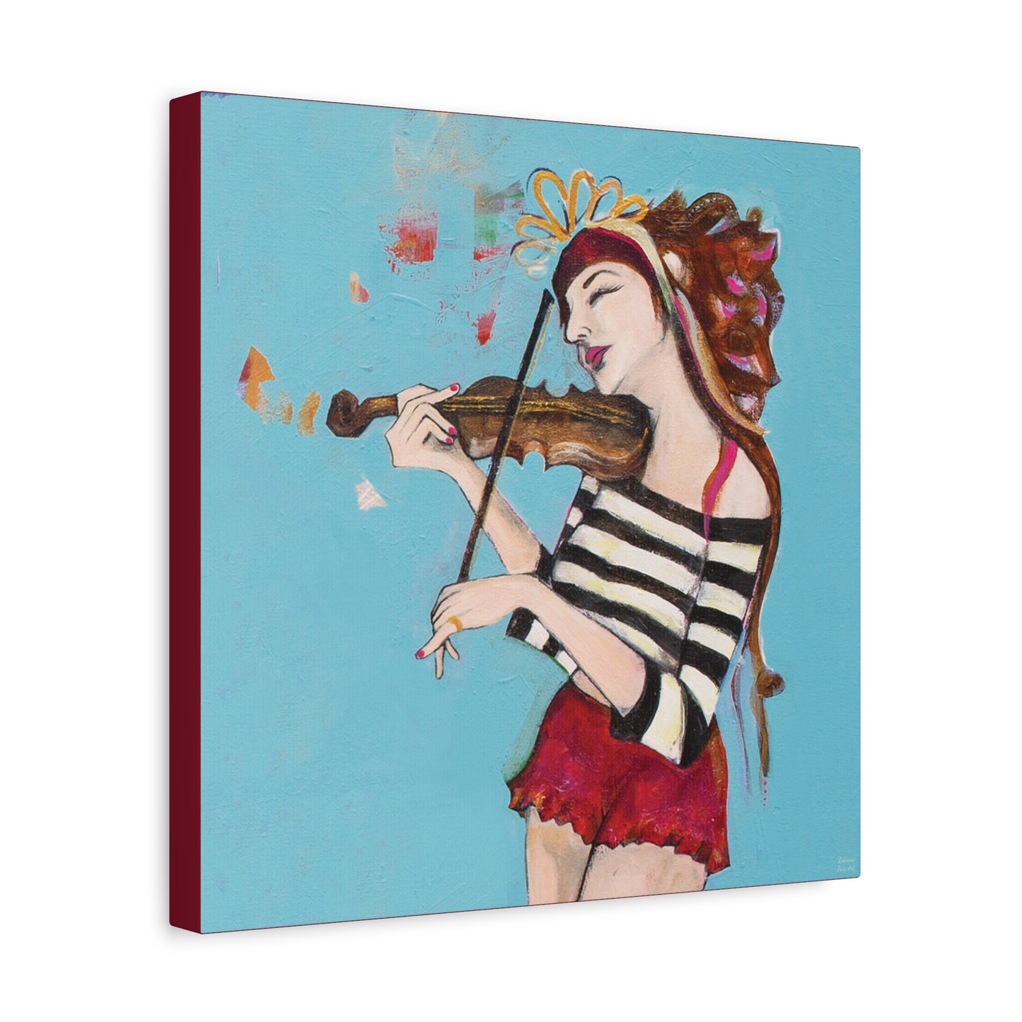 "The Violinist" Unframed Canvas Red Edge Reproduction by Zabrina Fine Art