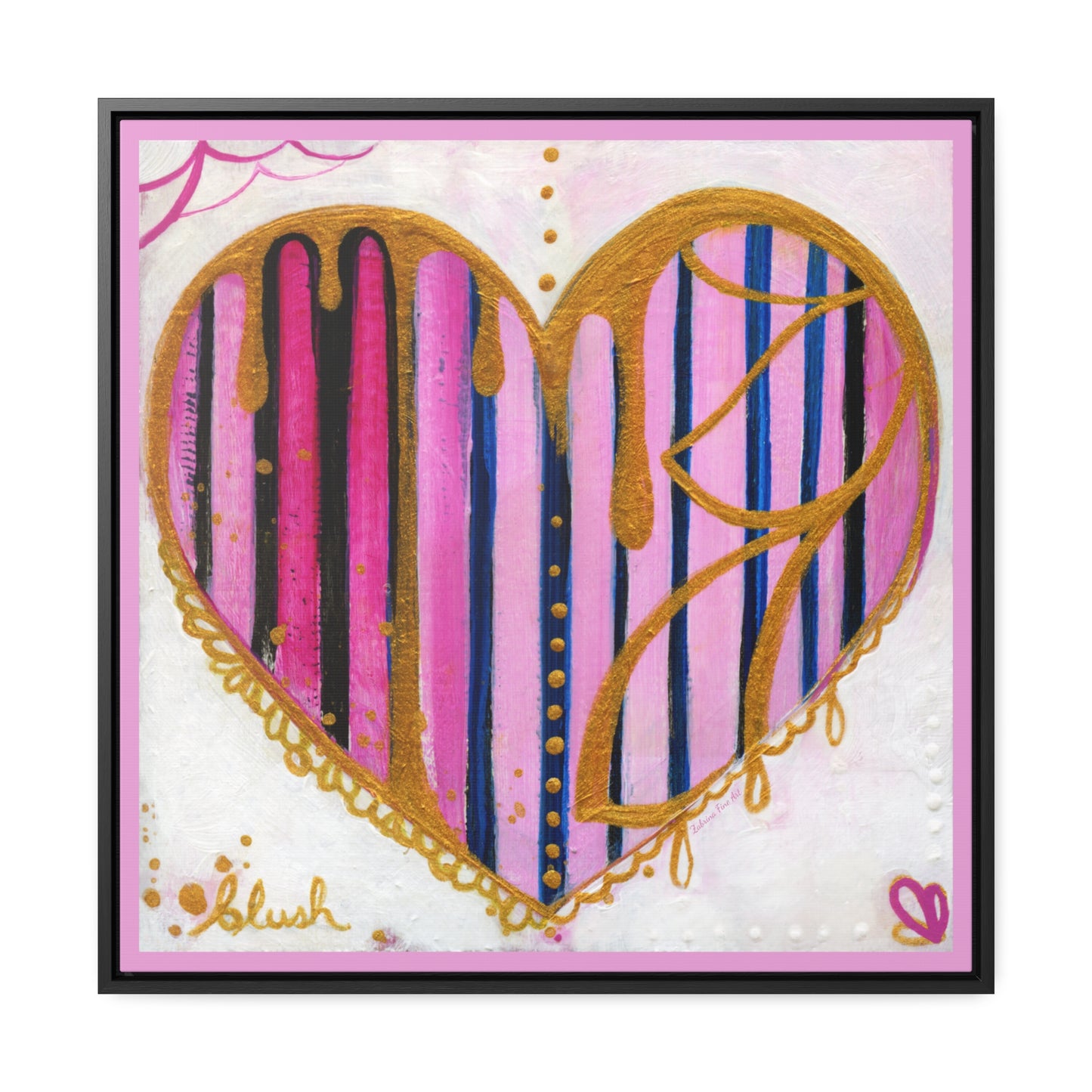 "Blush Party Heart" Framed Canvas Fine Art Reproduction by Zabrina Fine Art