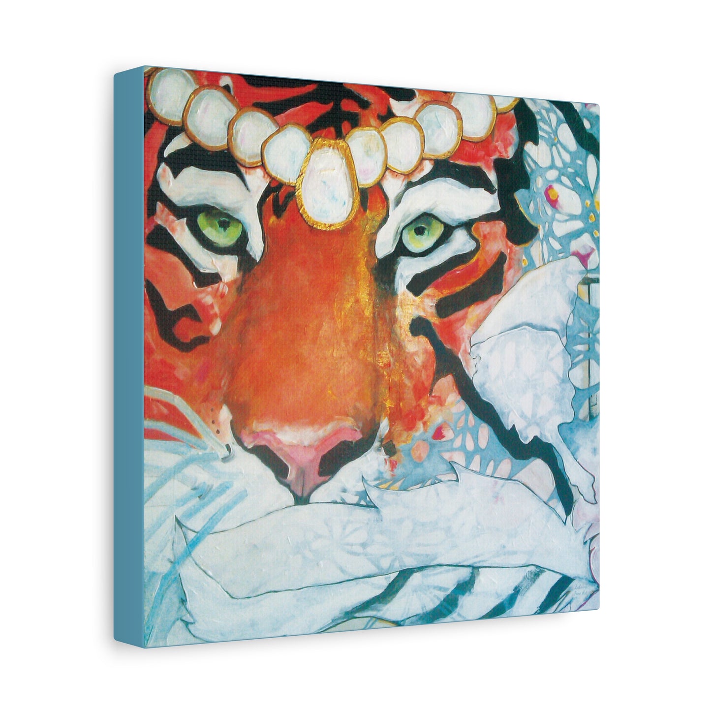 "Tigress" Unframed Canvas Fountain Blue Edge Reproduction by Zabrina Fine Art