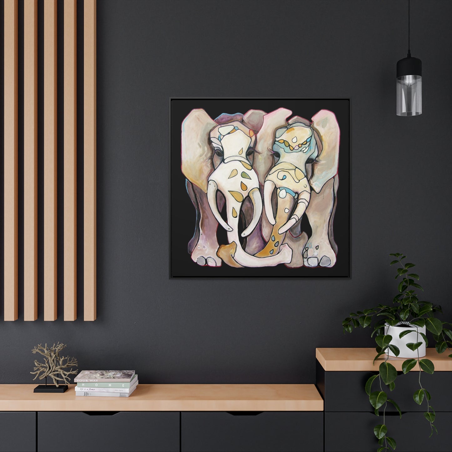 "Sweet Pair" Framed Canvas Fine Art Reproduction by Zabrina Fine Art
