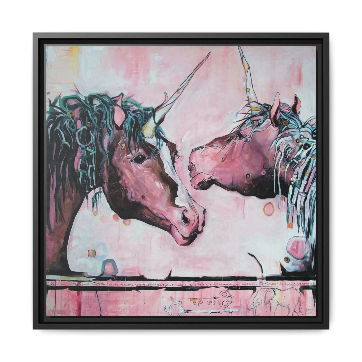 "Unicorns Are Real" Framed Canvas Fine Art Reproduction by Zabrina Fine Art
