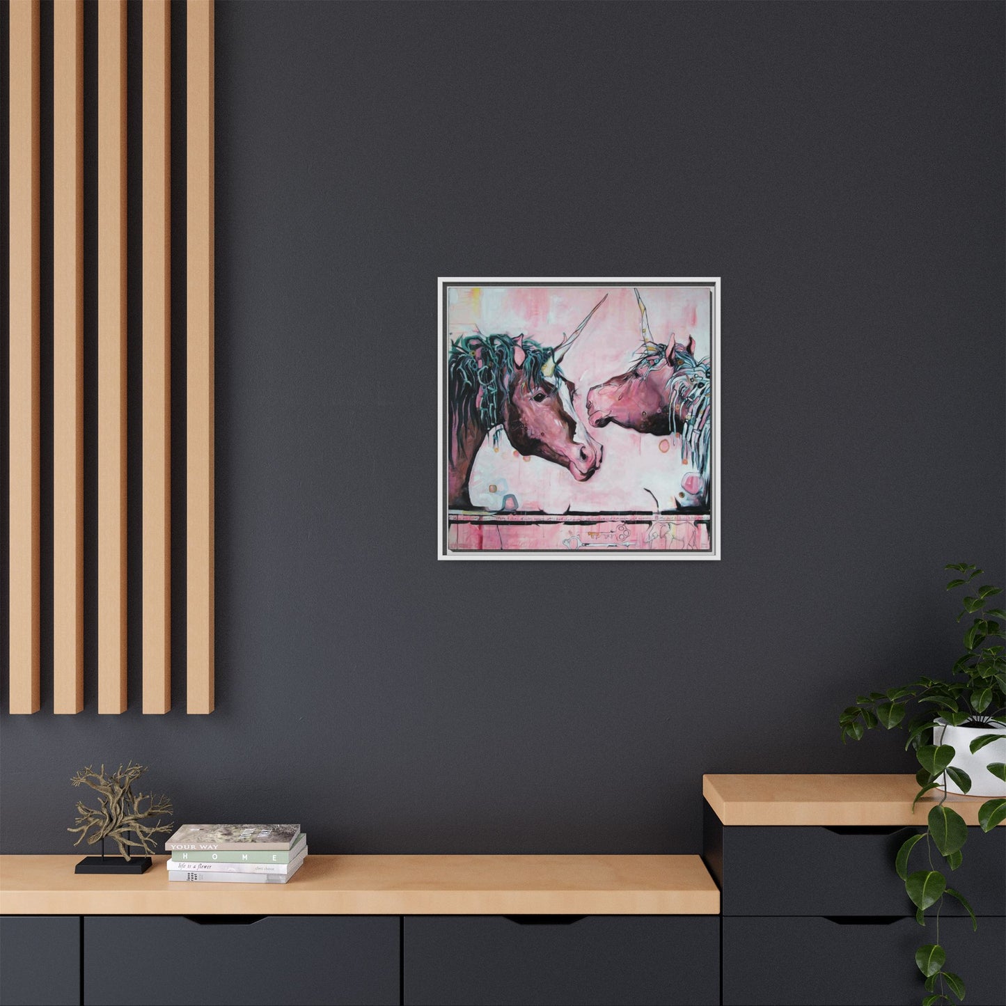 "Unicorns Are Real" Framed Canvas Fine Art Reproduction by Zabrina Fine Art