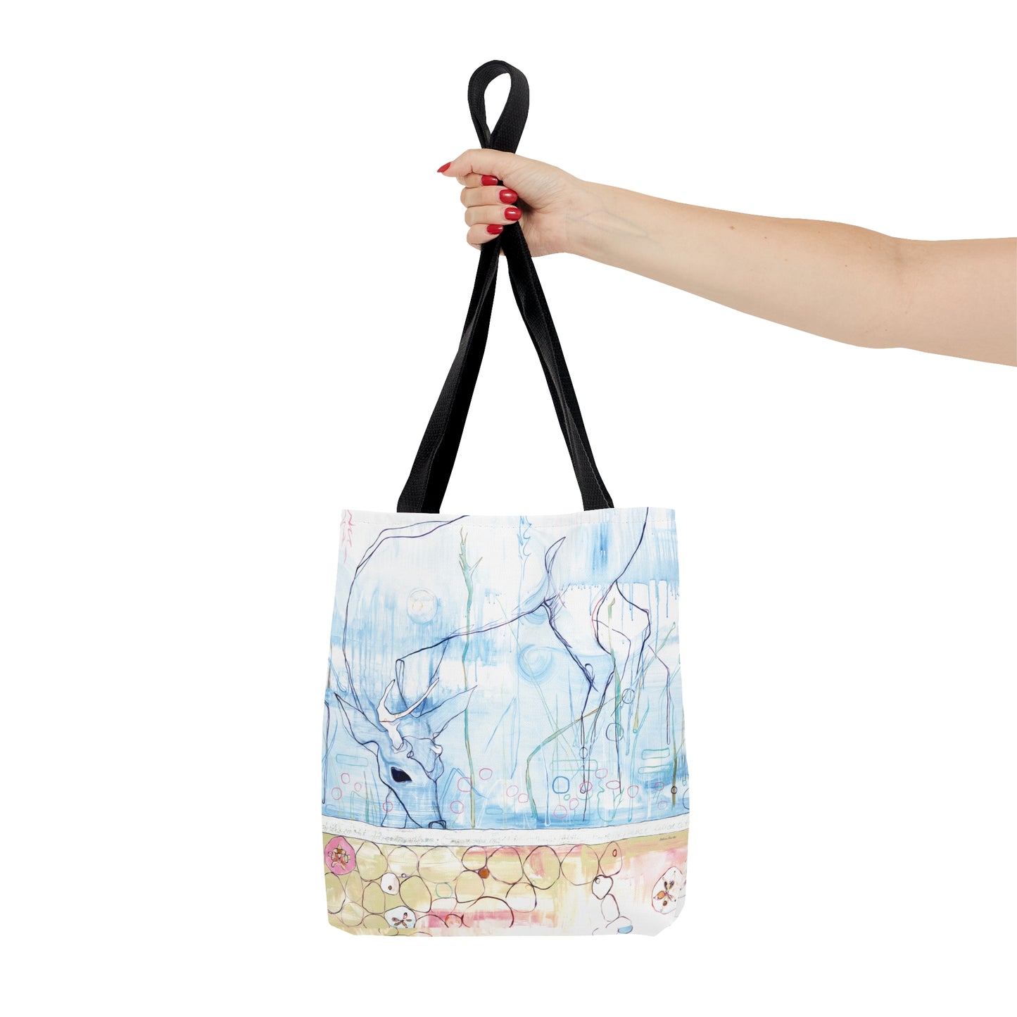 "One Antler Deer" Tote Bag by Zabrina Fine Art