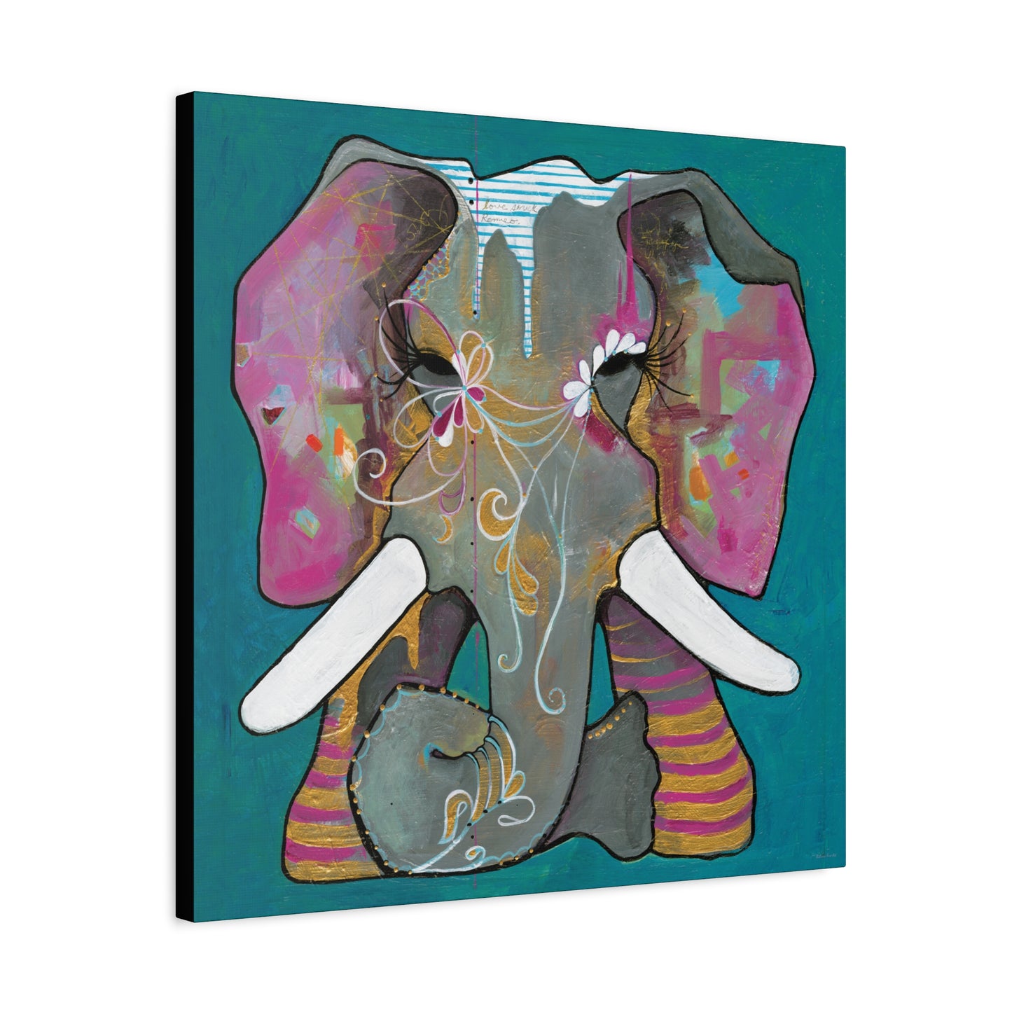 "Romeo Elephant" Unframed Canvas Black Edge Reproduction by Zabrina Fine Art