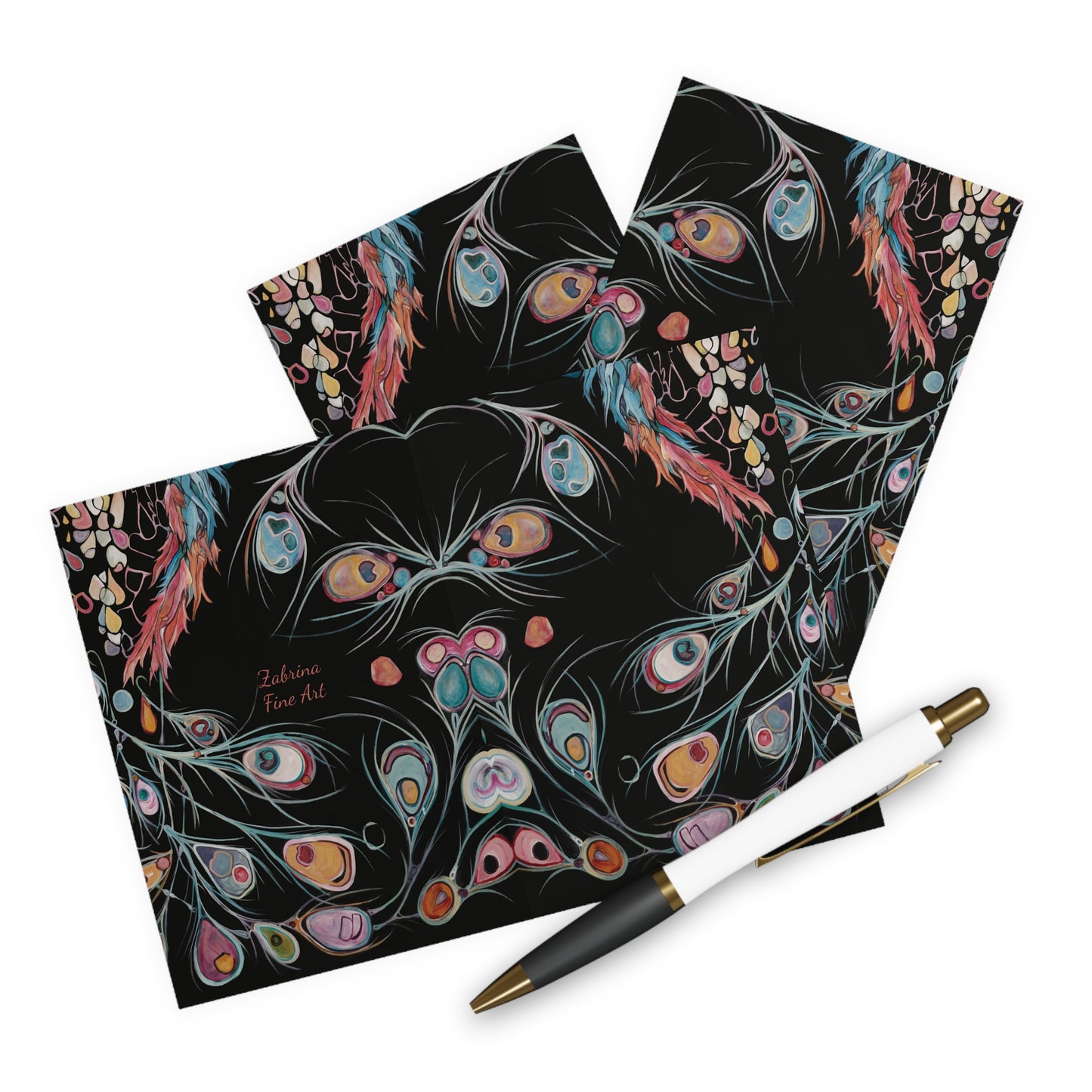 "Peacock Feather" Notecards by Zabrina Fine Art (set of 5)