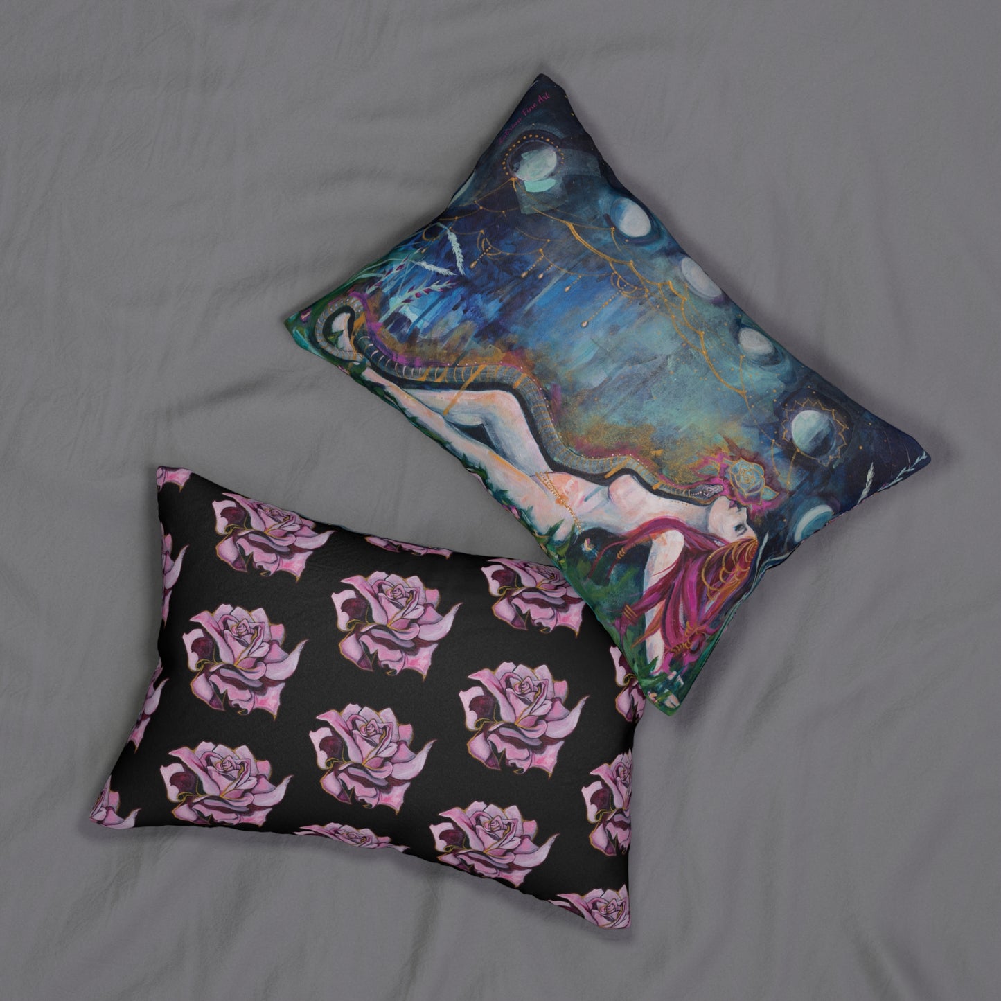 "Moon Bather" Throw Pillow by Zabrina Fine Art