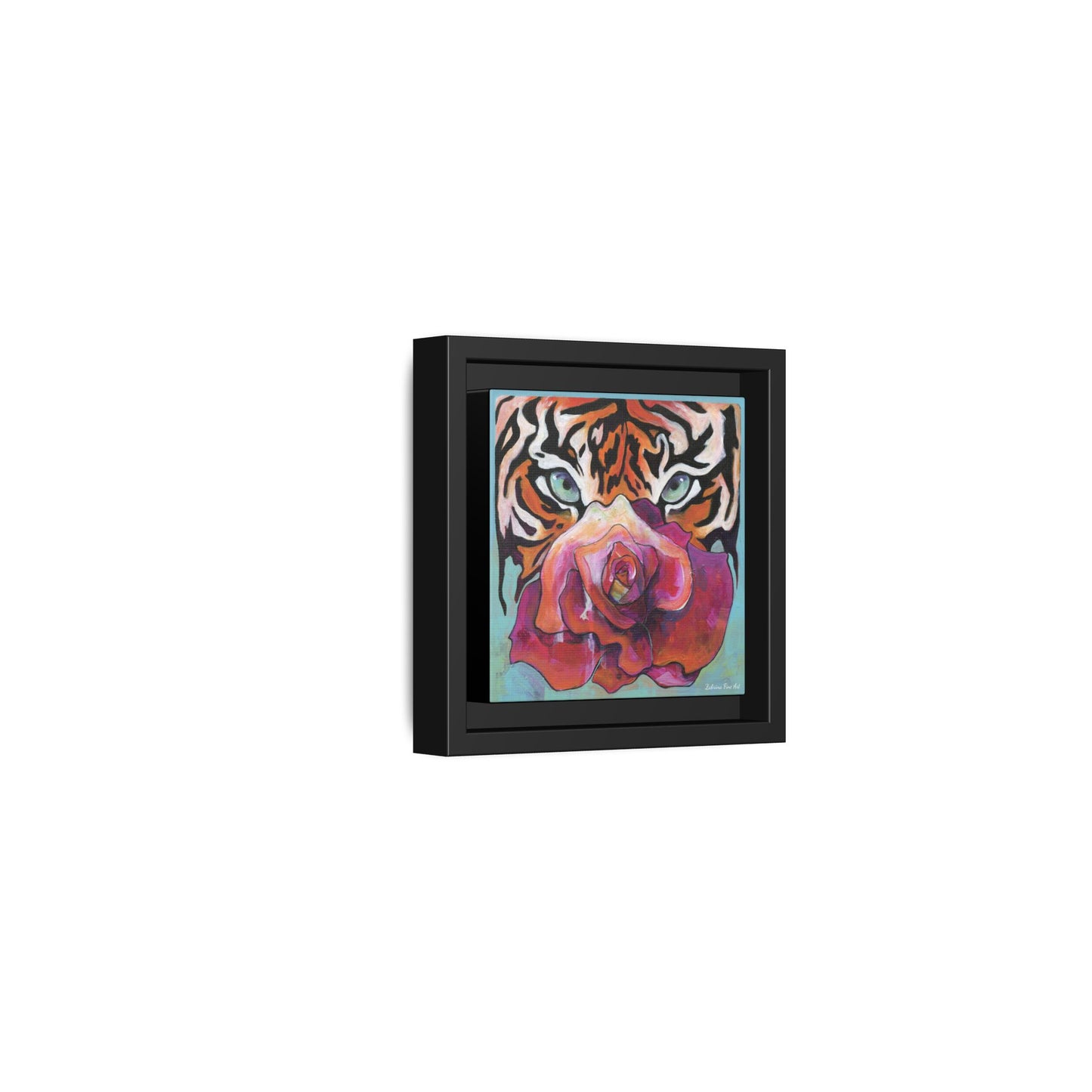 "Tiger Rose" Framed Canvas Fine Art Reproduction by Zabrina Fine Art