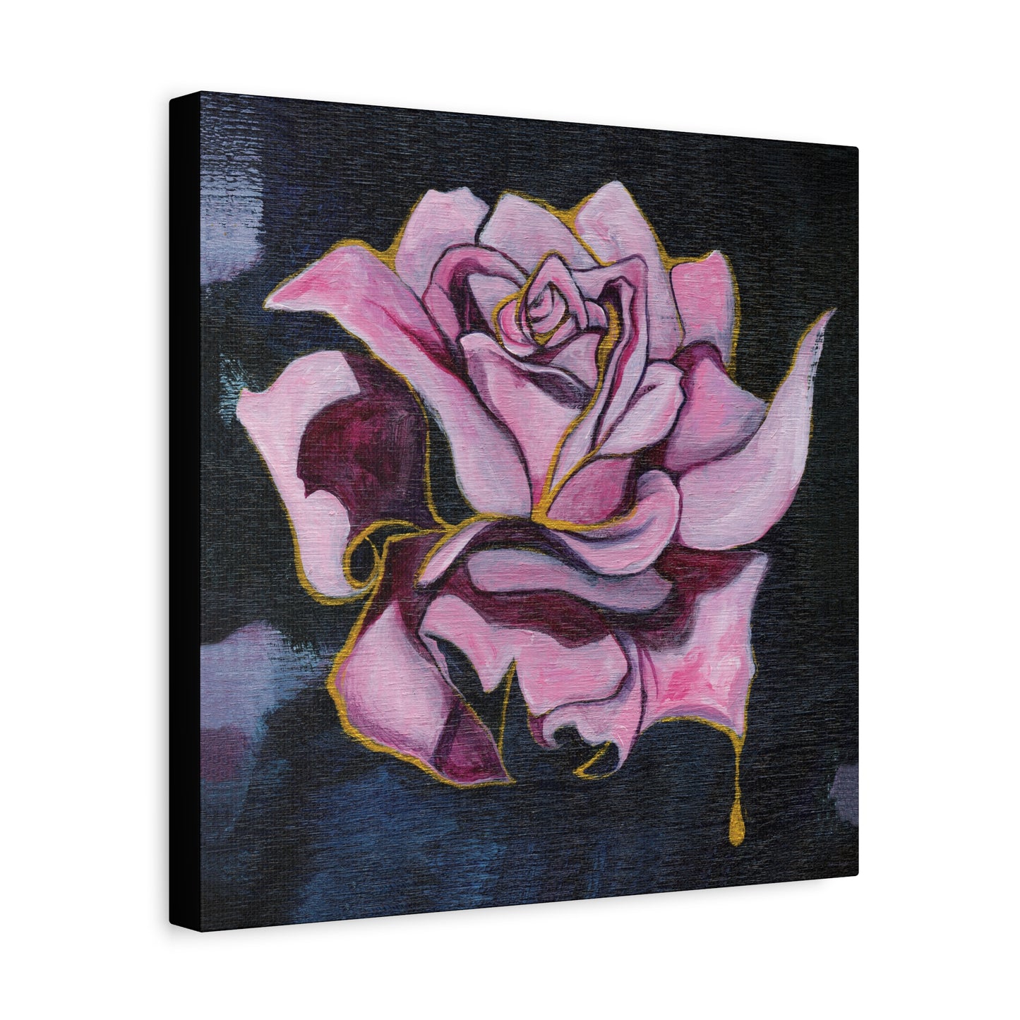 "Gilded Rose" Unframed Canvas Black Edge Reproduction by Zabrina Fine Art