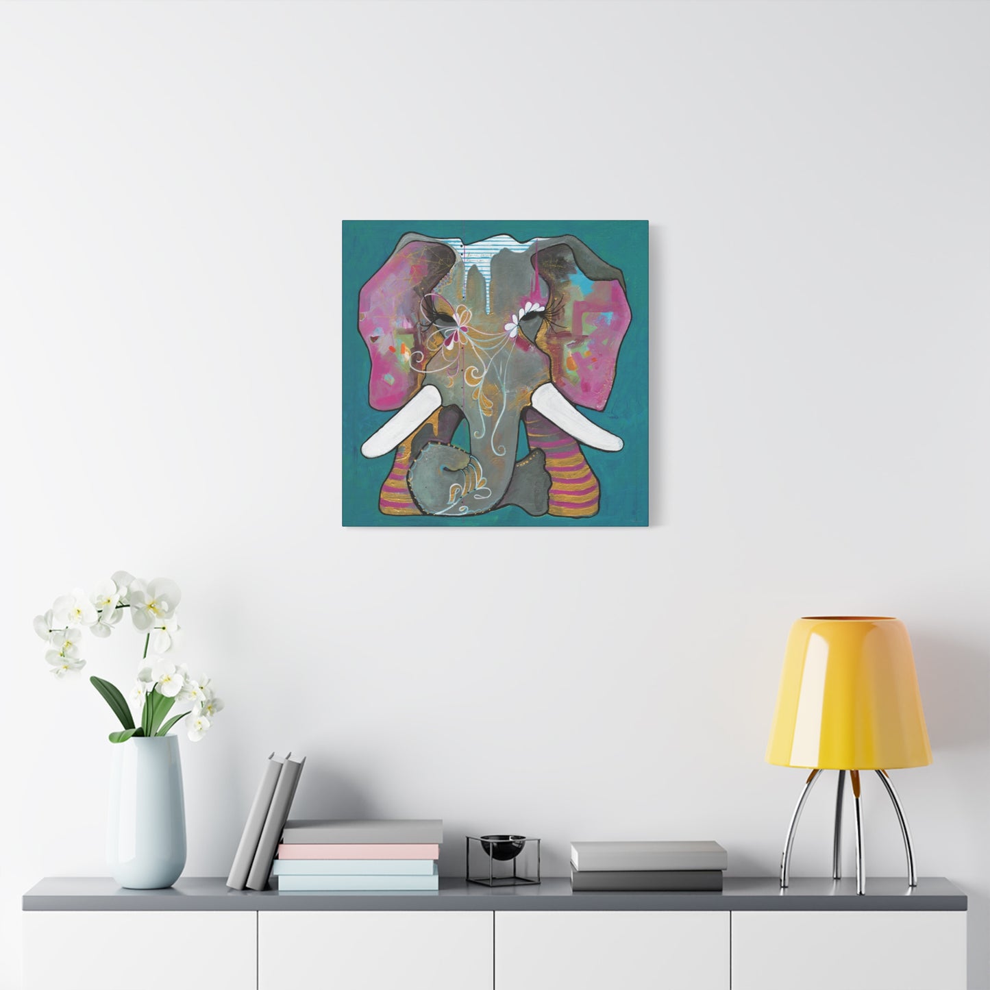 "Romeo Elephant" Unframed Canvas Black Edge Reproduction by Zabrina Fine Art