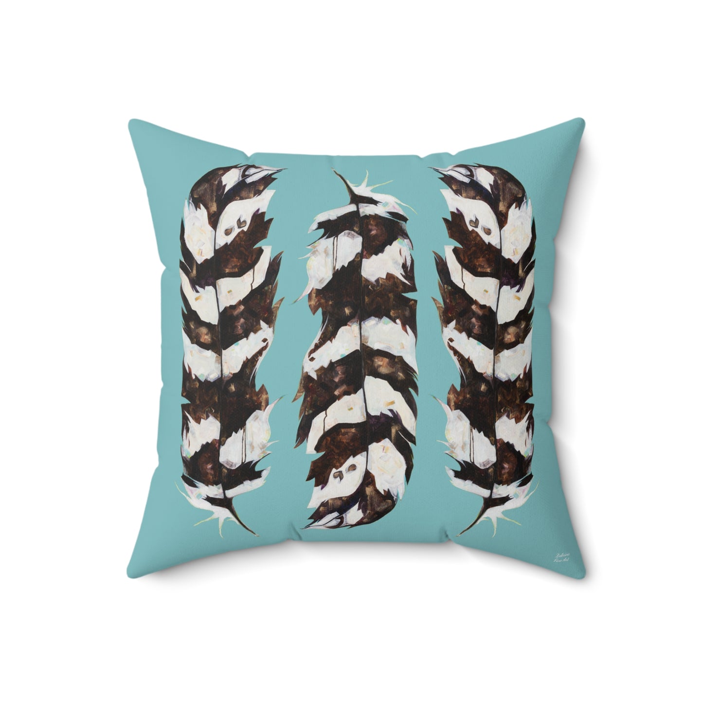 "Three Feathers" Throw Pillow by Zabrina Fine Art