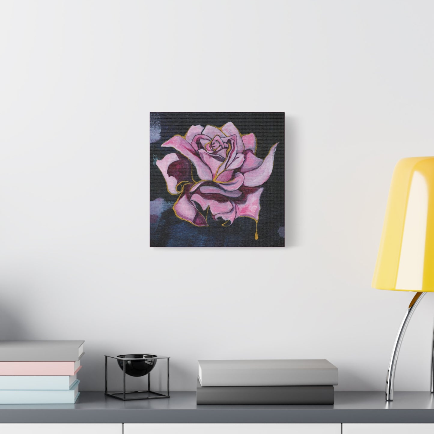 "Gilded Rose" Unframed Canvas Dusty Pink Edge Reproduction by Zabrina Fine Art