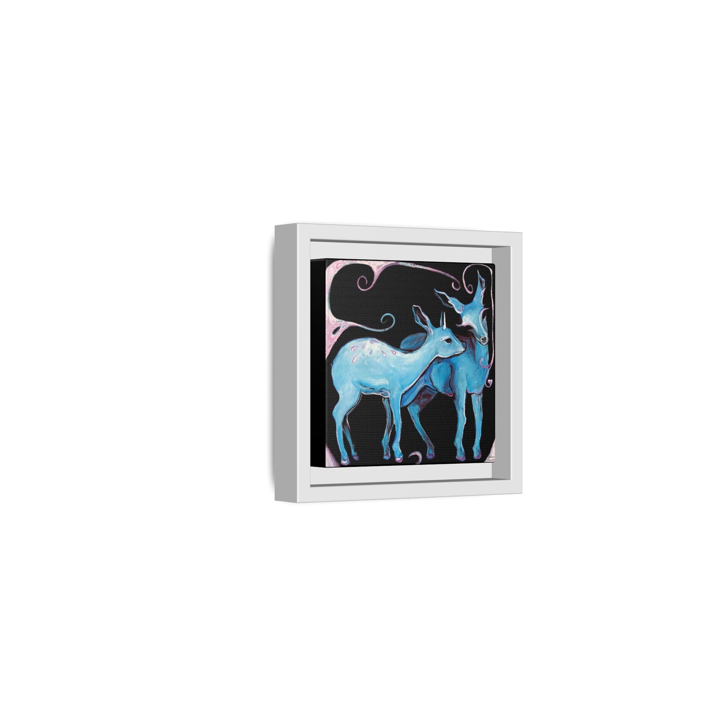 "Deer Love" Framed Canvas Fine Art Reproduction by Zabrina Fine Art
