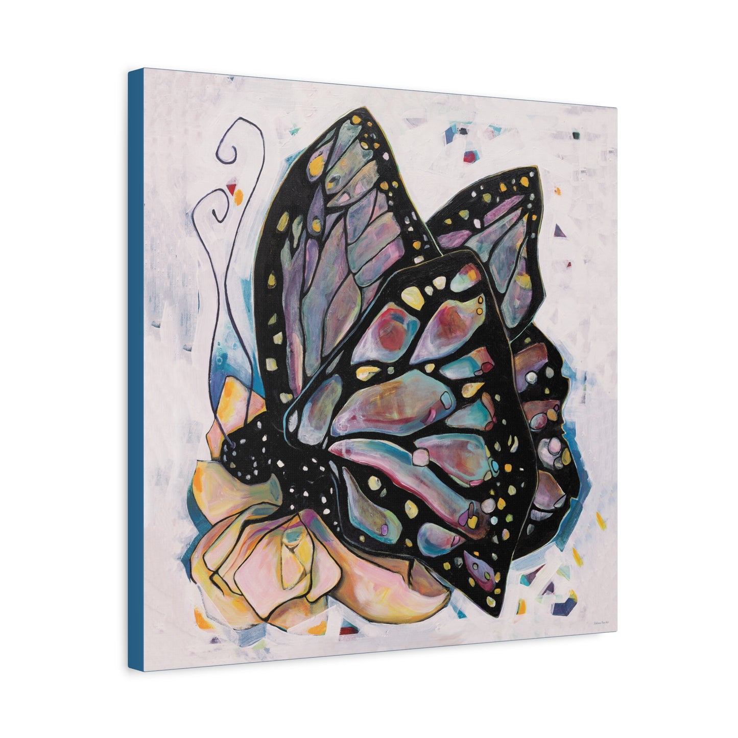 "Butterfly For Brook" Unframed Canvas Astral Blue Edge Reproduction by Zabrina Fine Art