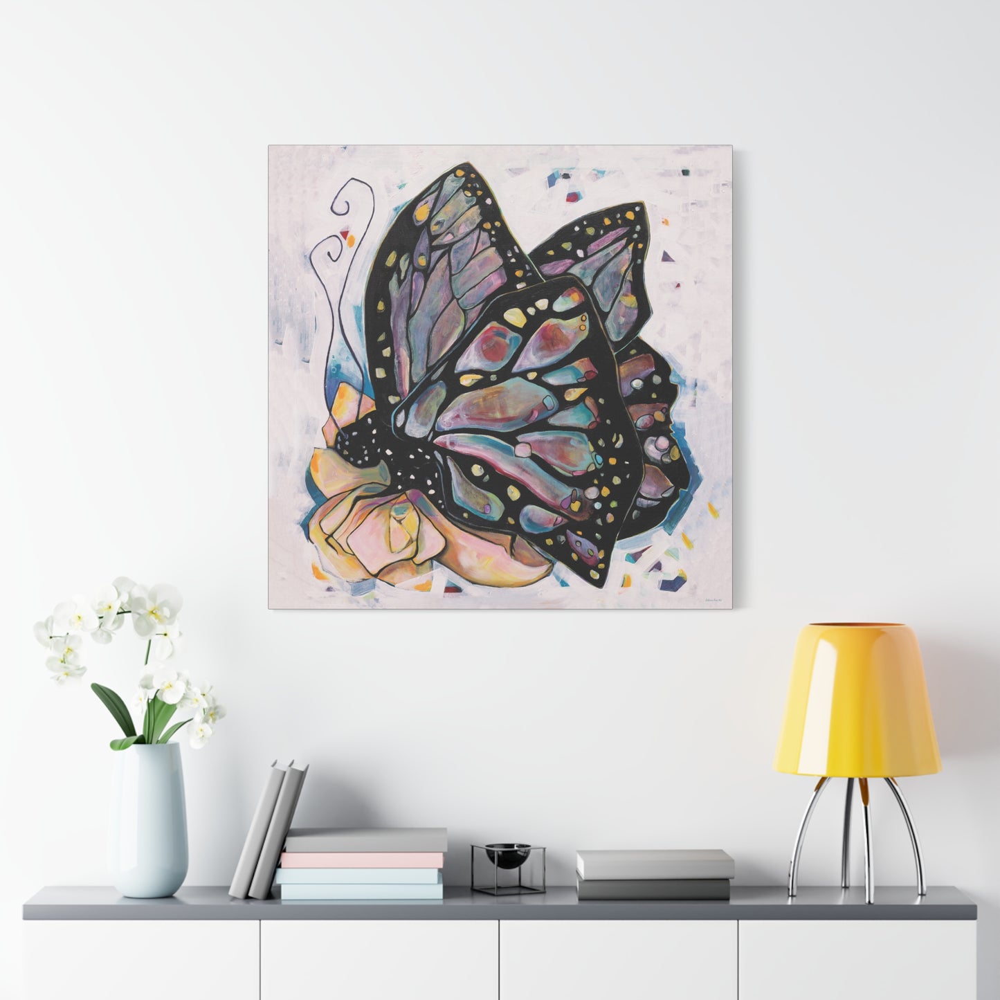 "Butterfly For Brook" Unframed Canvas Black Edge Reproduction by Zabrina Fine Art