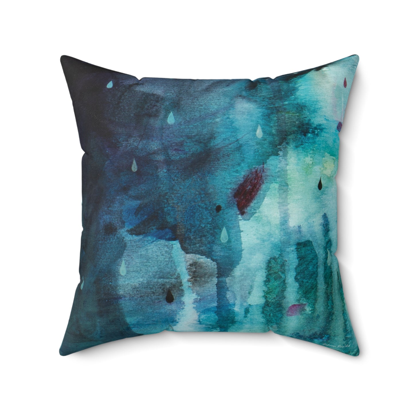 "Roses and Raindrops" Throw Pillow by Zabrina Fine Art