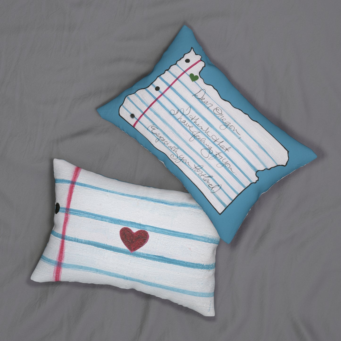 "Oregon Love Letter" Throw Pillow by Zabrina Fine Art