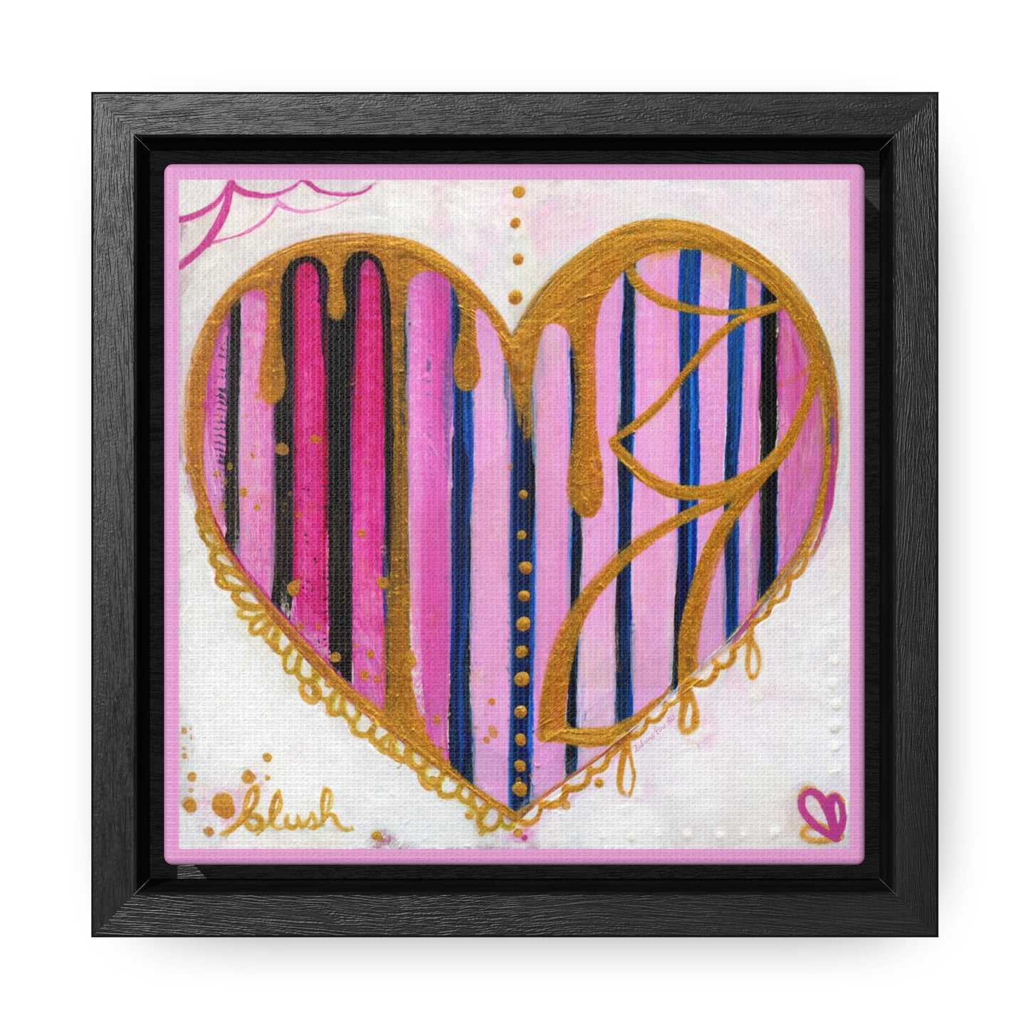 "Blush Party Heart" Framed Canvas Fine Art Reproduction by Zabrina Fine Art