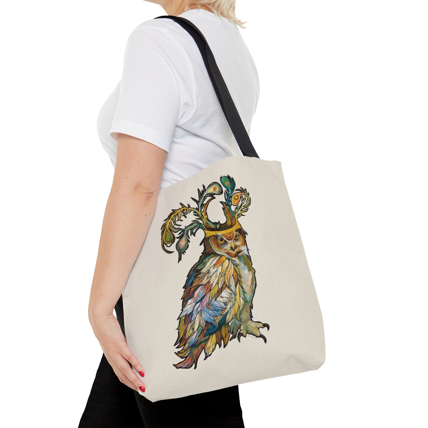 "Two Owls" Tote Bag by Zabrina Fine Art