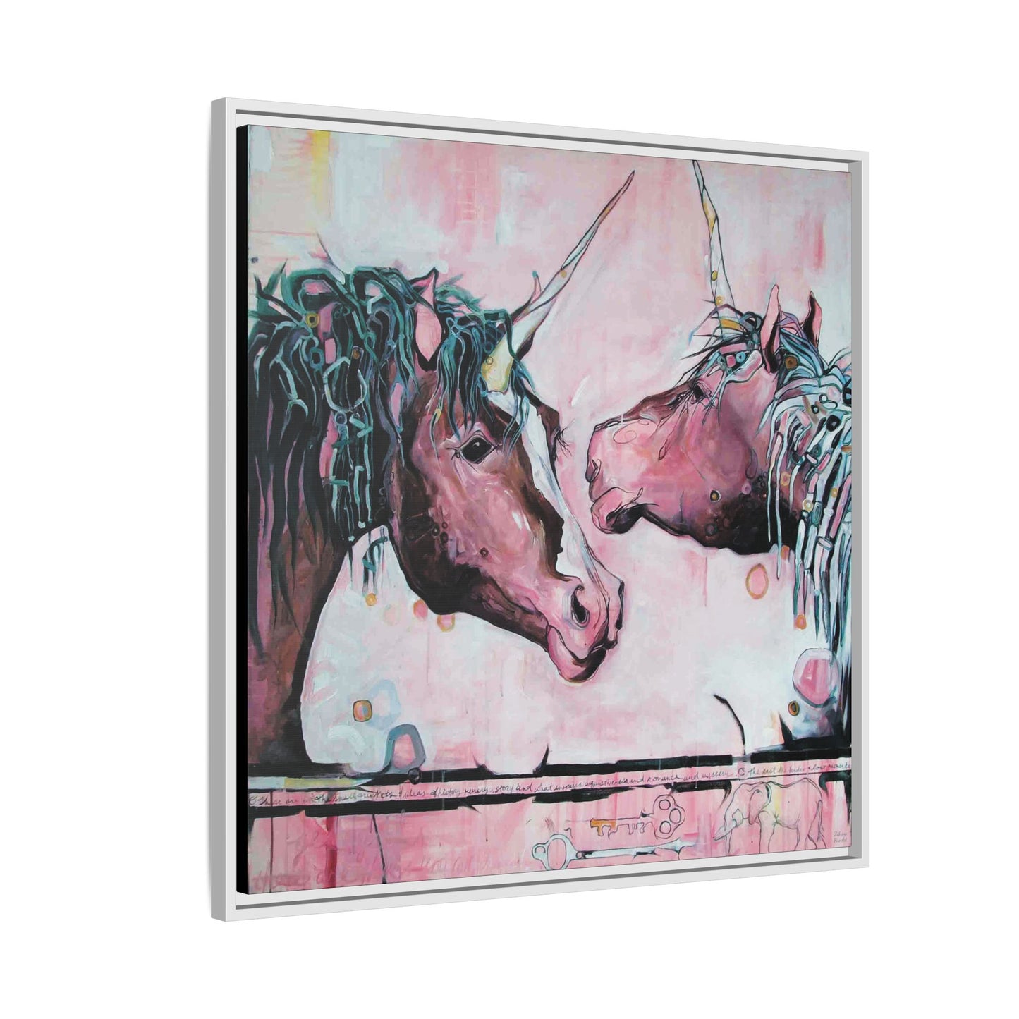 "Unicorns Are Real" Framed Canvas Fine Art Reproduction by Zabrina Fine Art