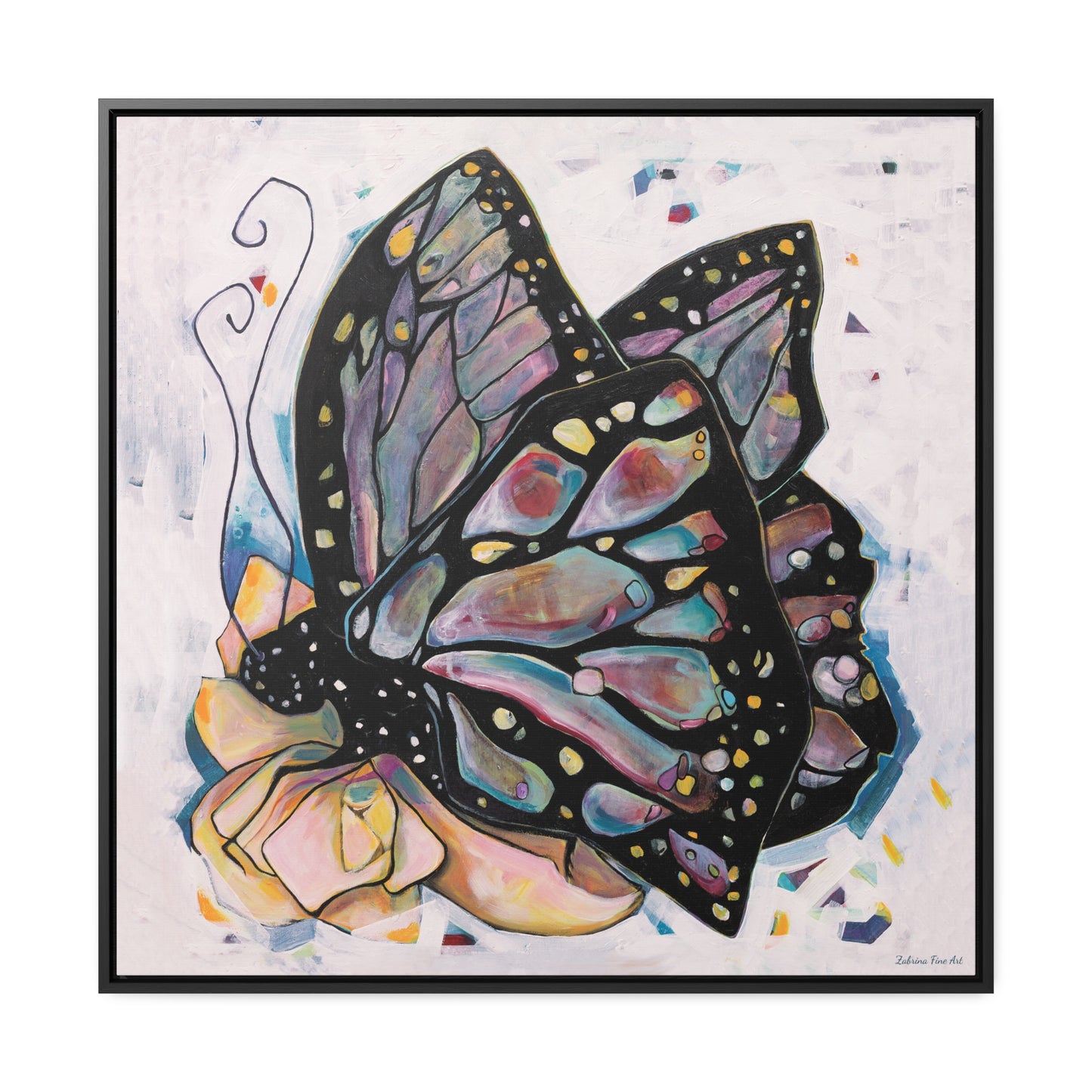 "Butterfly For Brook" Framed Canvas Fine Art Reproduction by Zabrina Fine Art